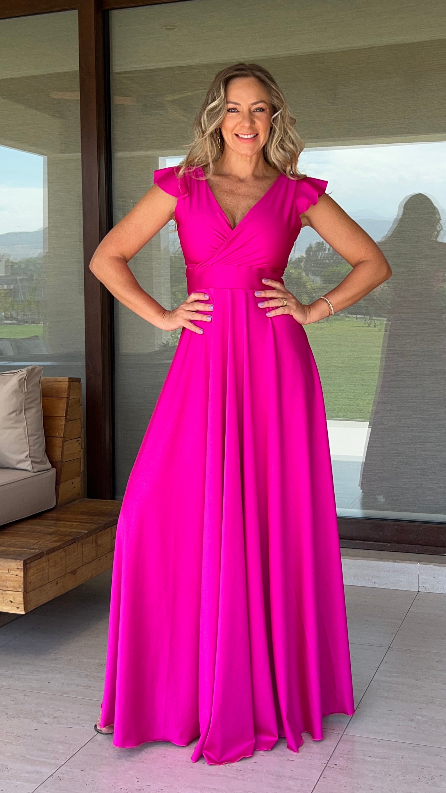 Vestido Isabella Dupont Fucsia| Vestido Largo de Fiesta Fucsia | Amoramar.cl 4