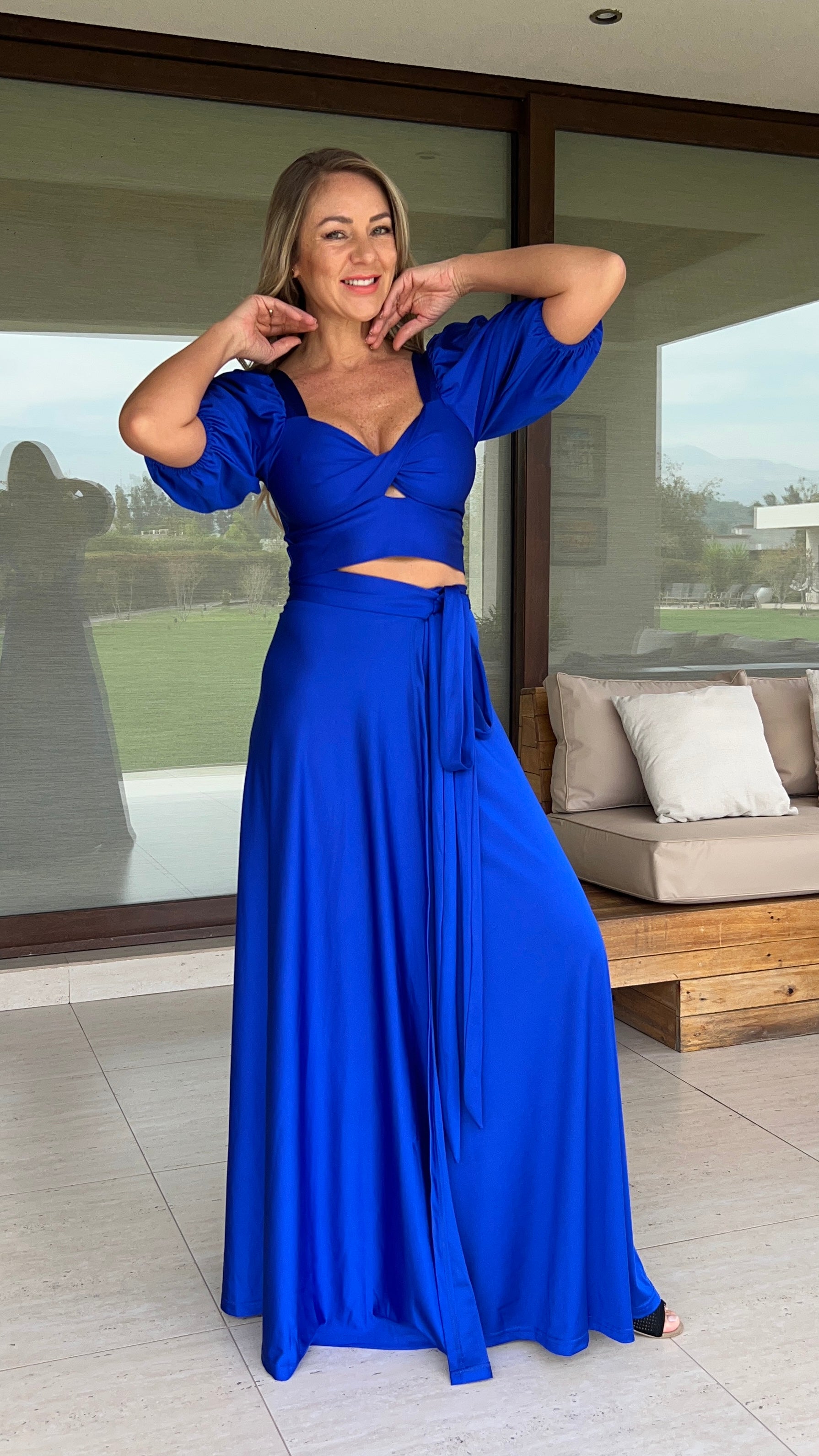 Falda Dupont Azul Eléctrico