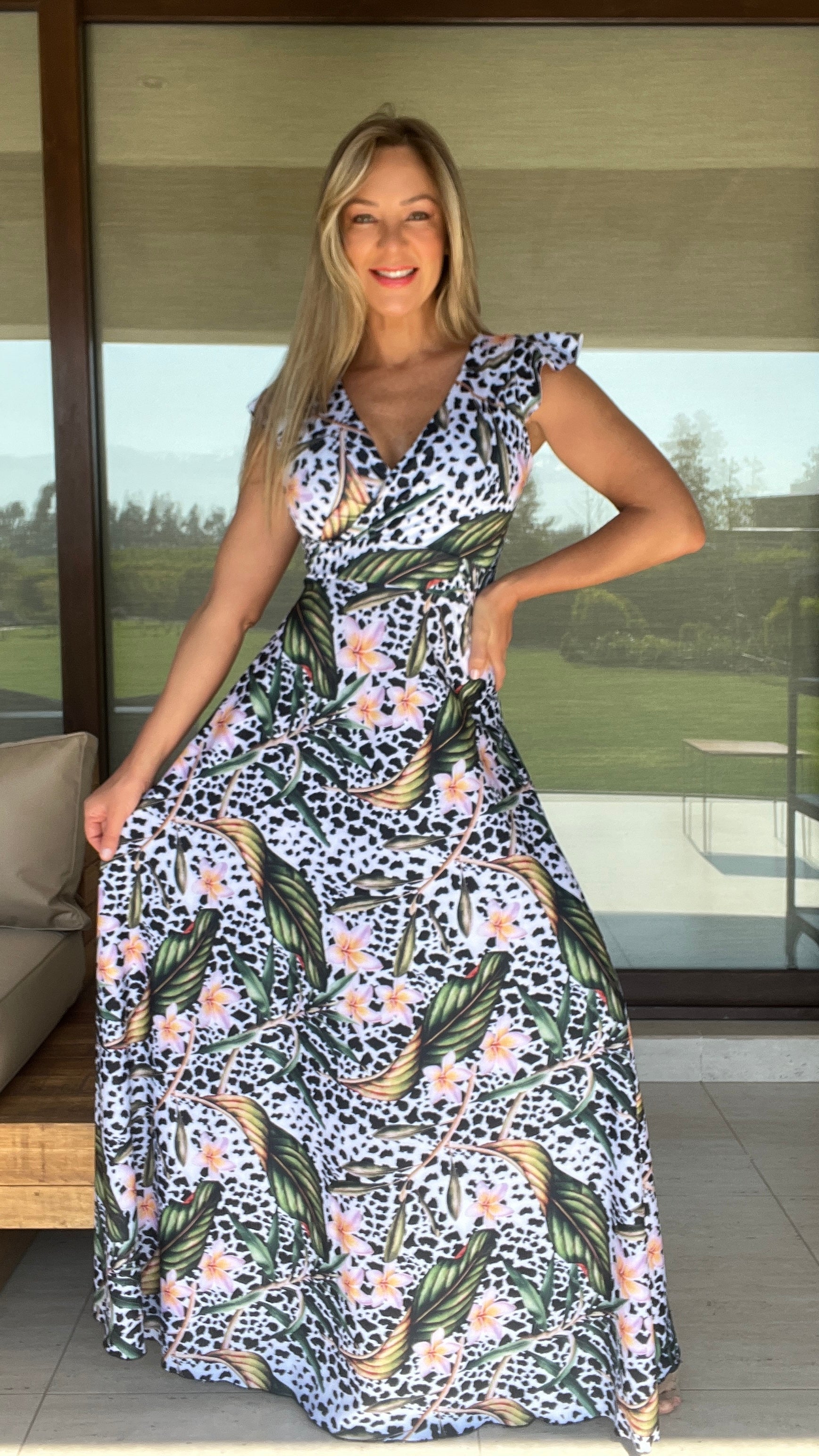 Vestido Isabella Dupont Flores Prinr| Vestido Fiesta | Vestido Largo Print | Amoramar.cl