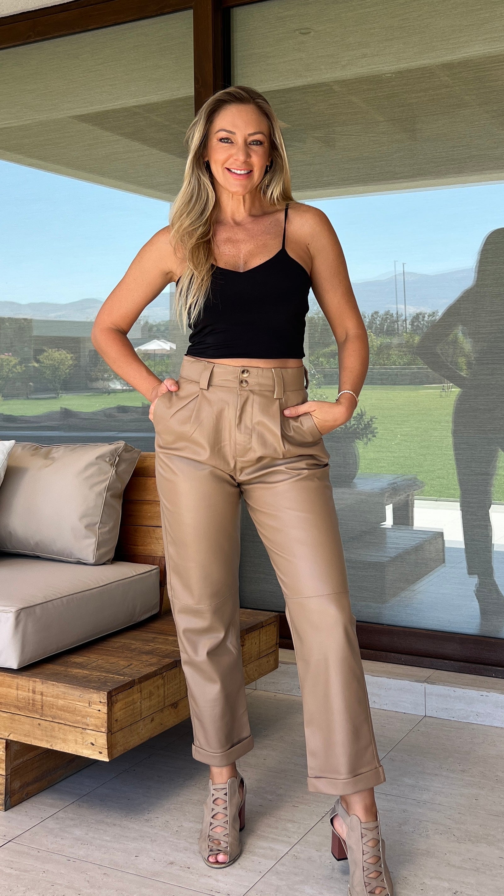 Pantalón Ecocuero Camel