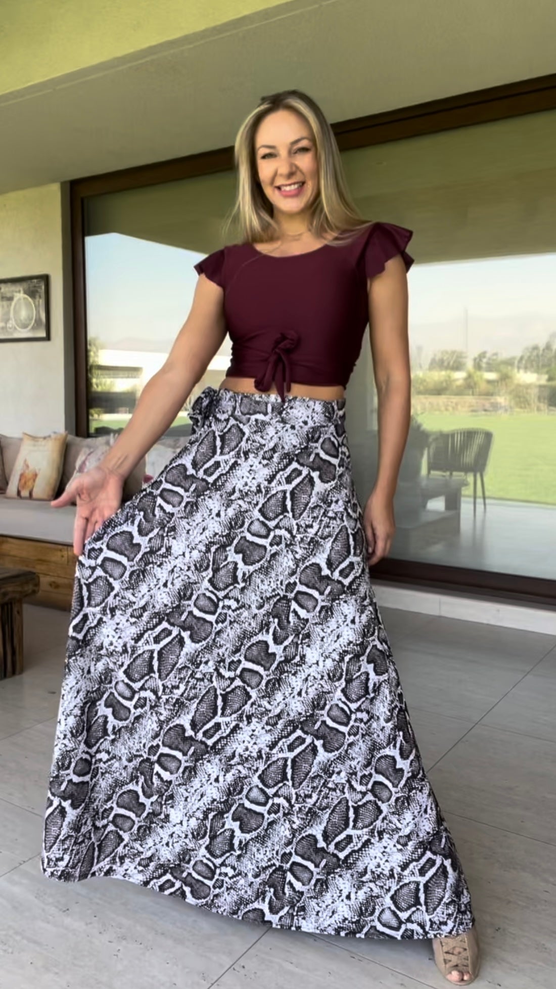 Falda Envolvente Pitón | Falda Fiesta Print | Amoramar.cl