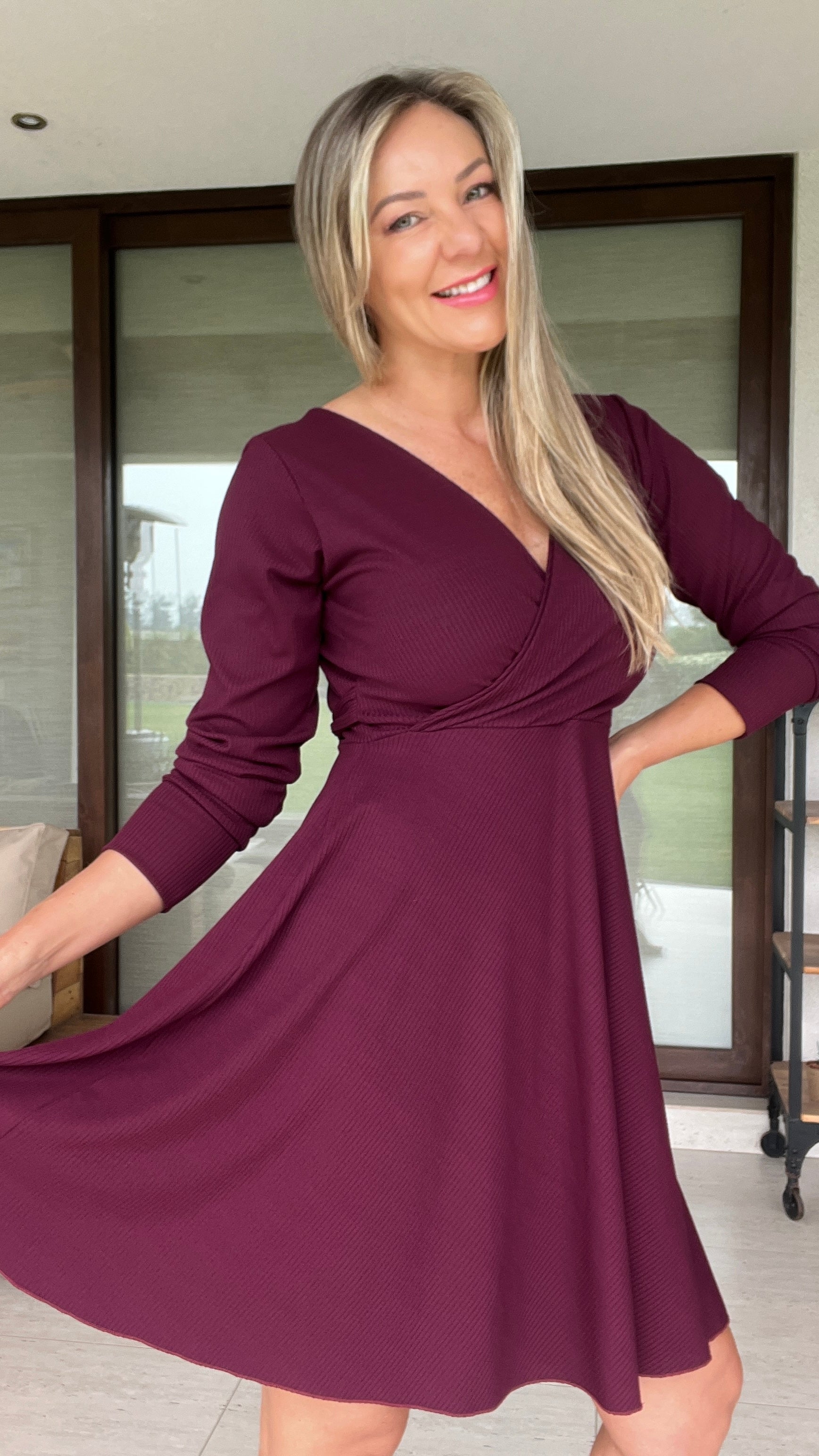Vestido Alma Burdeos