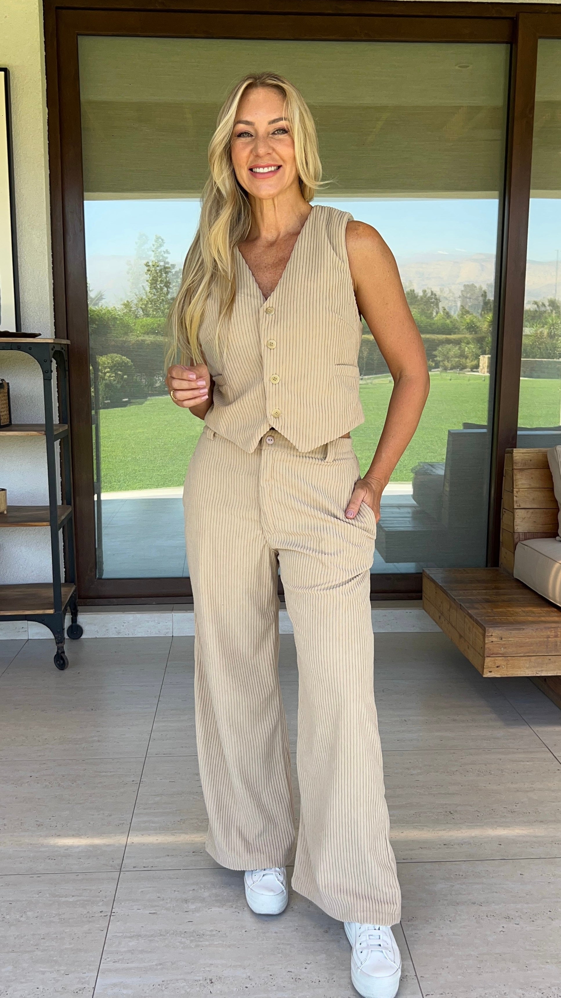 Conjunto Cotelé Beige