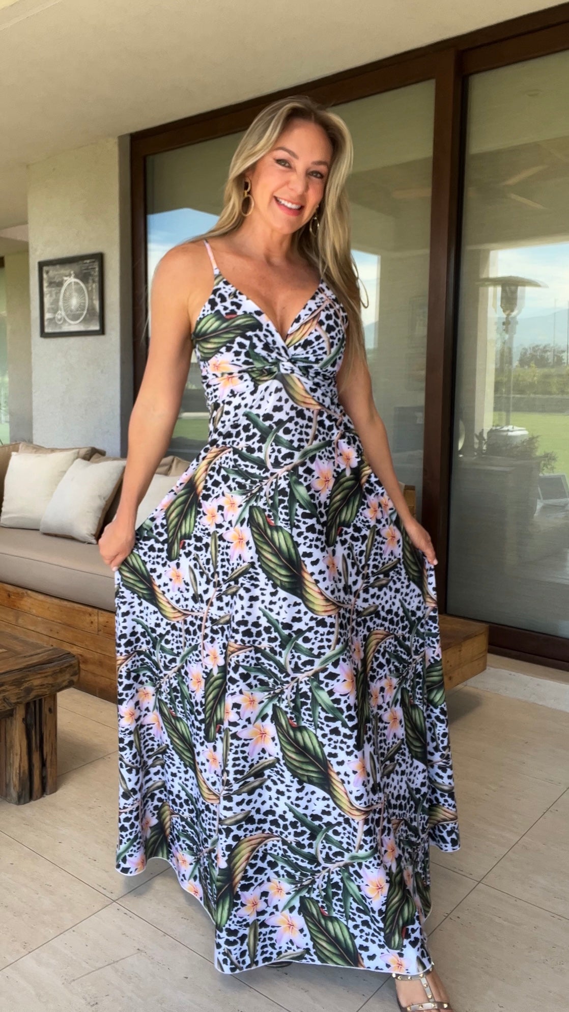 Vestido Amanda Dupont Print B/N | Vestido Largo de Fiesta | Amoramar.cl