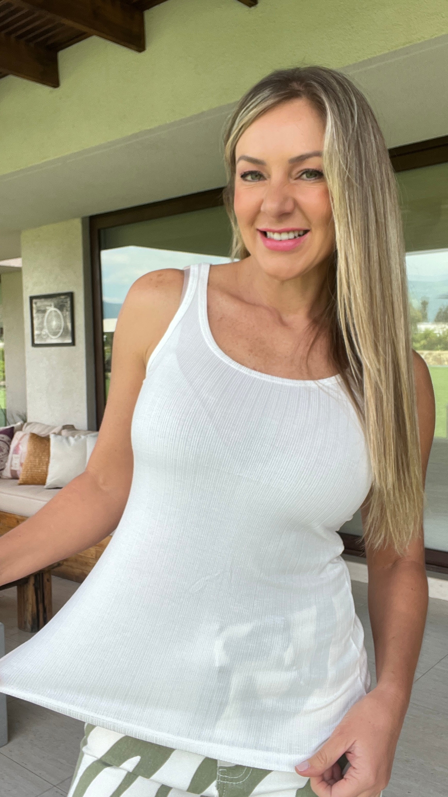 Musculosa Acanalada Blanca