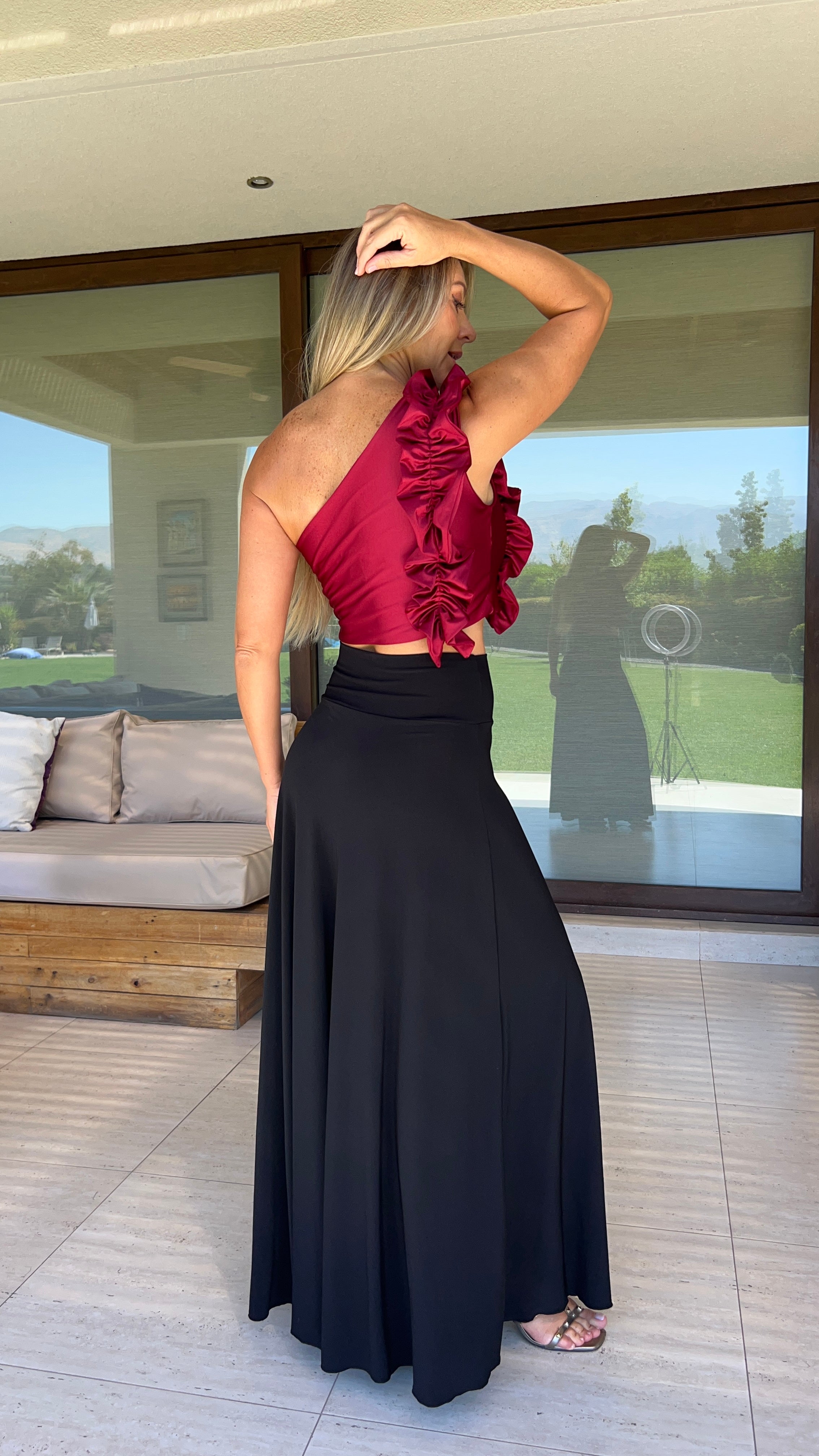 Crop Top Asimétrico Catherine Granate