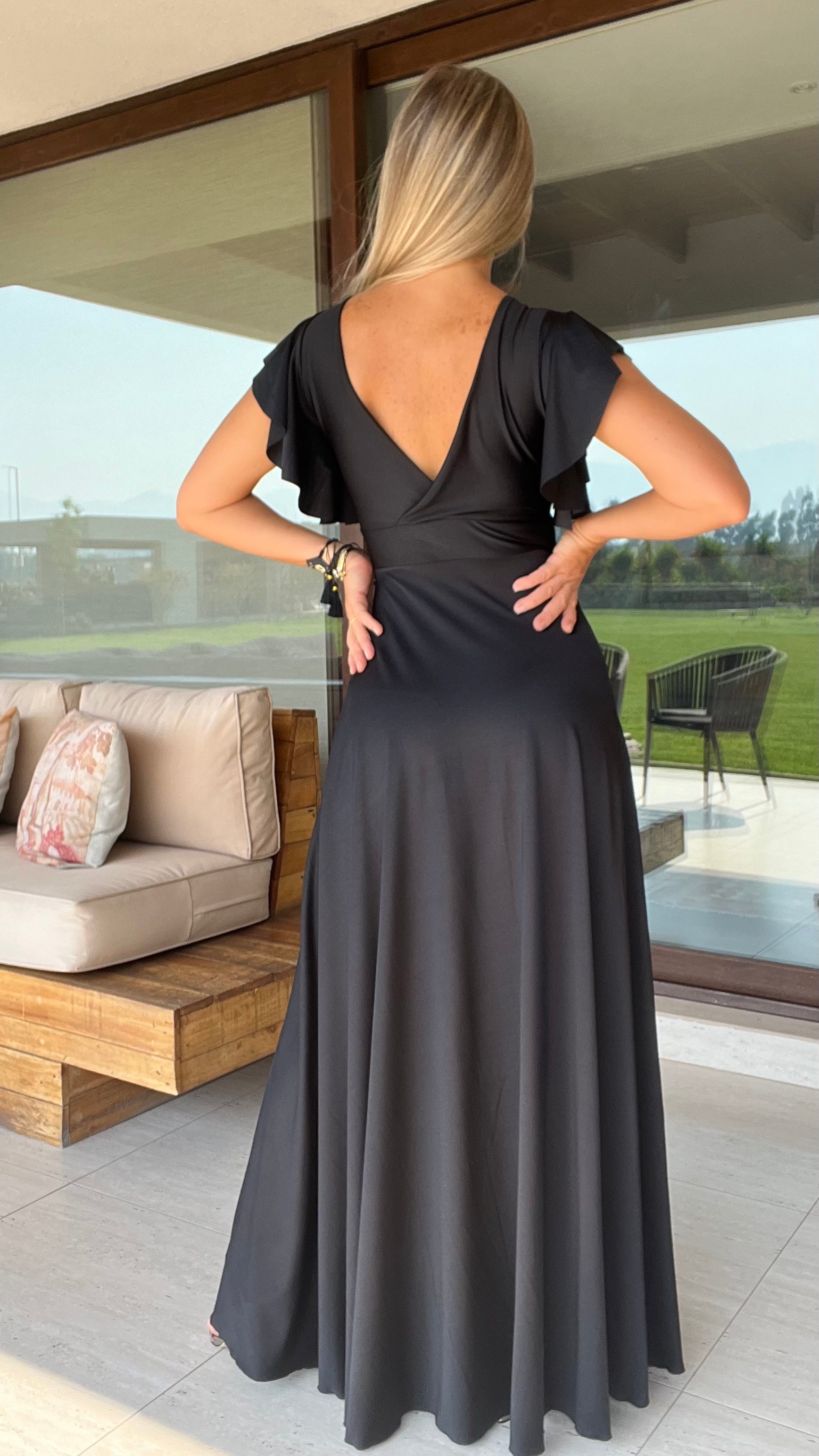 Vestido Lorenza Negro | Vestido Largo de Fiesta Negro | Amoramar.cl 2