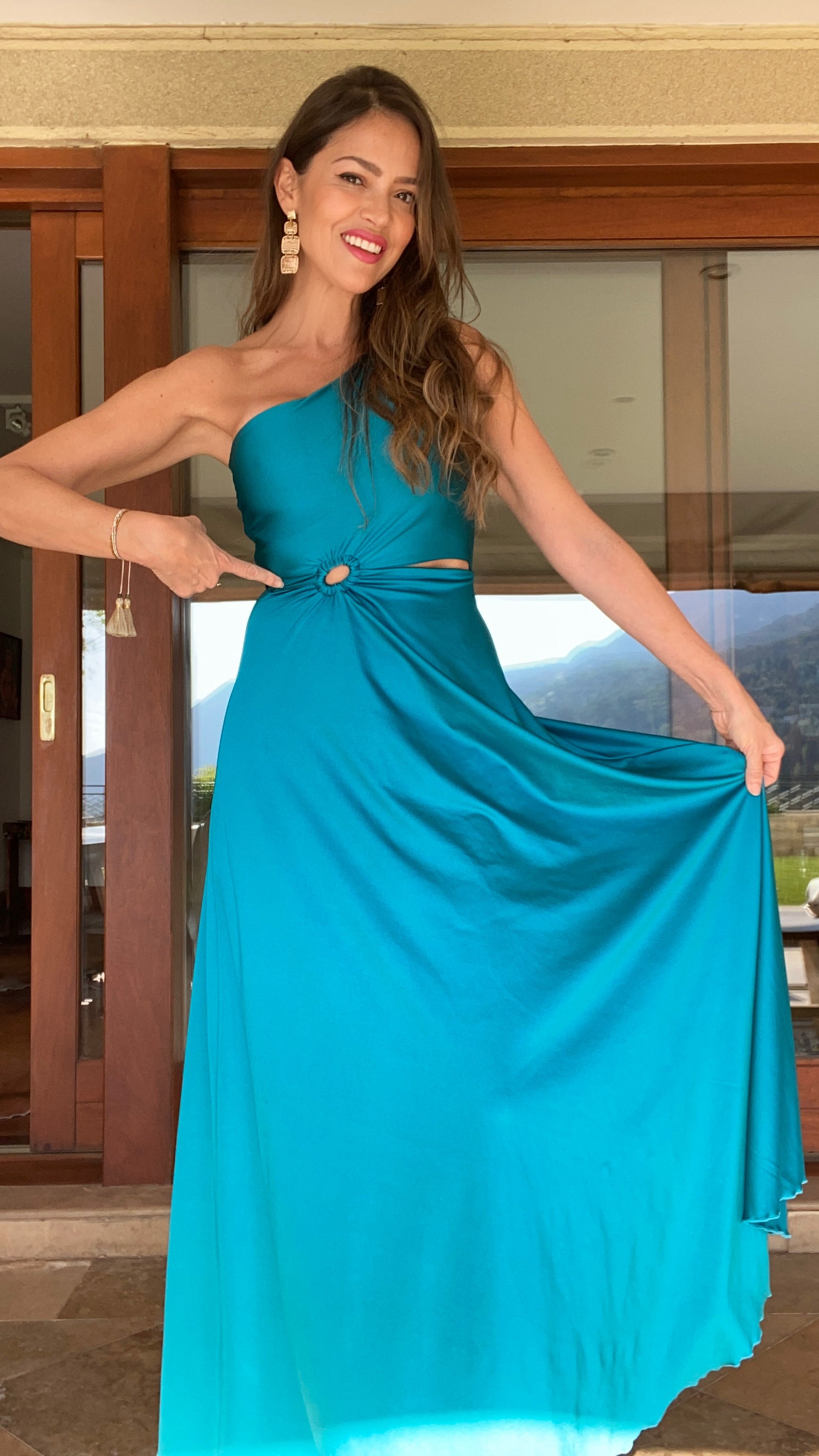Vestido isidora Turquesa |Vestido fiesta mujer calipso |Amoramar.cl 3