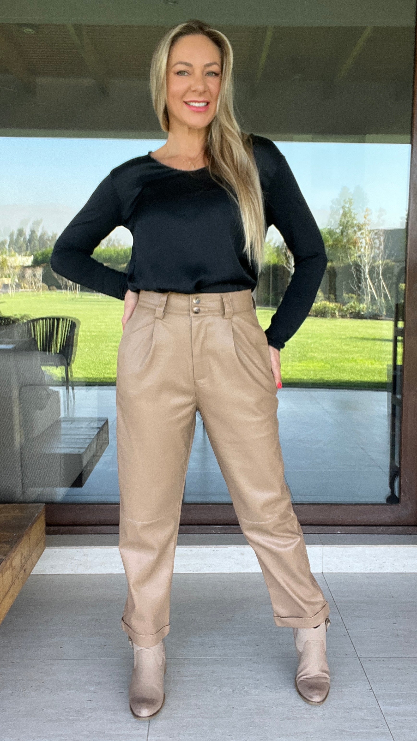 Pantalón Ecocuero Camel