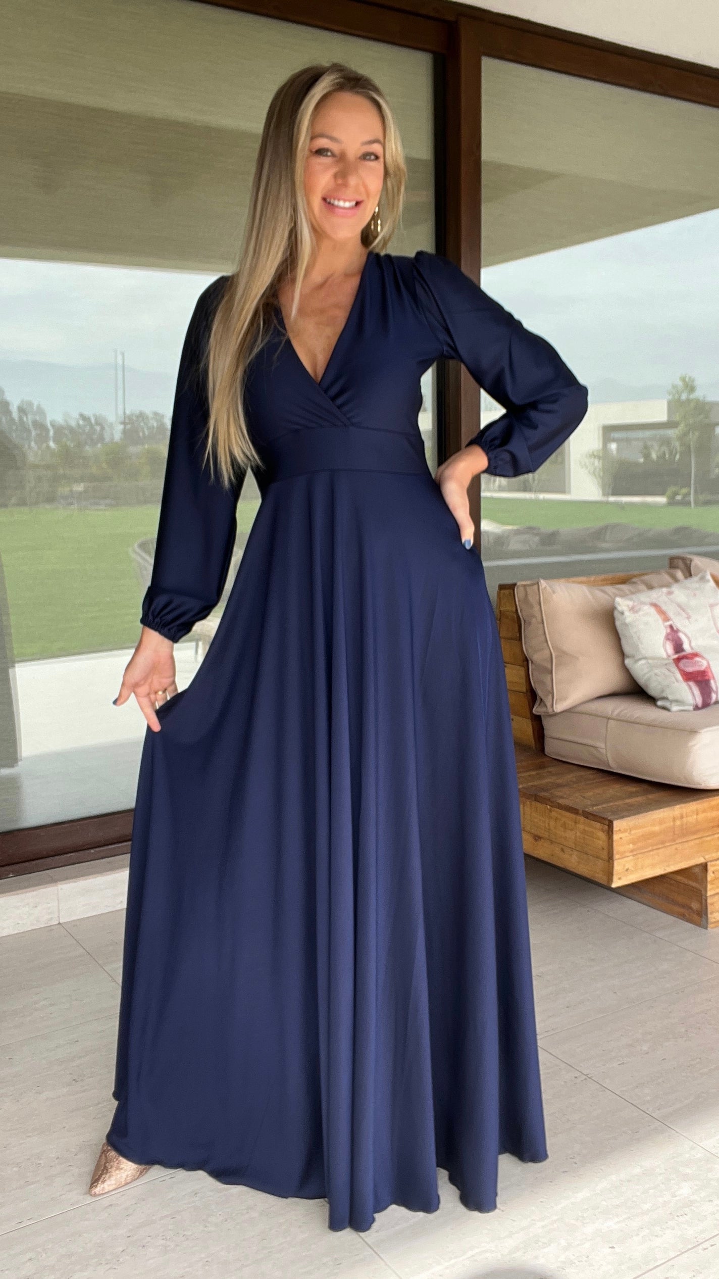 Vestido Lara Dupont Azul Marino