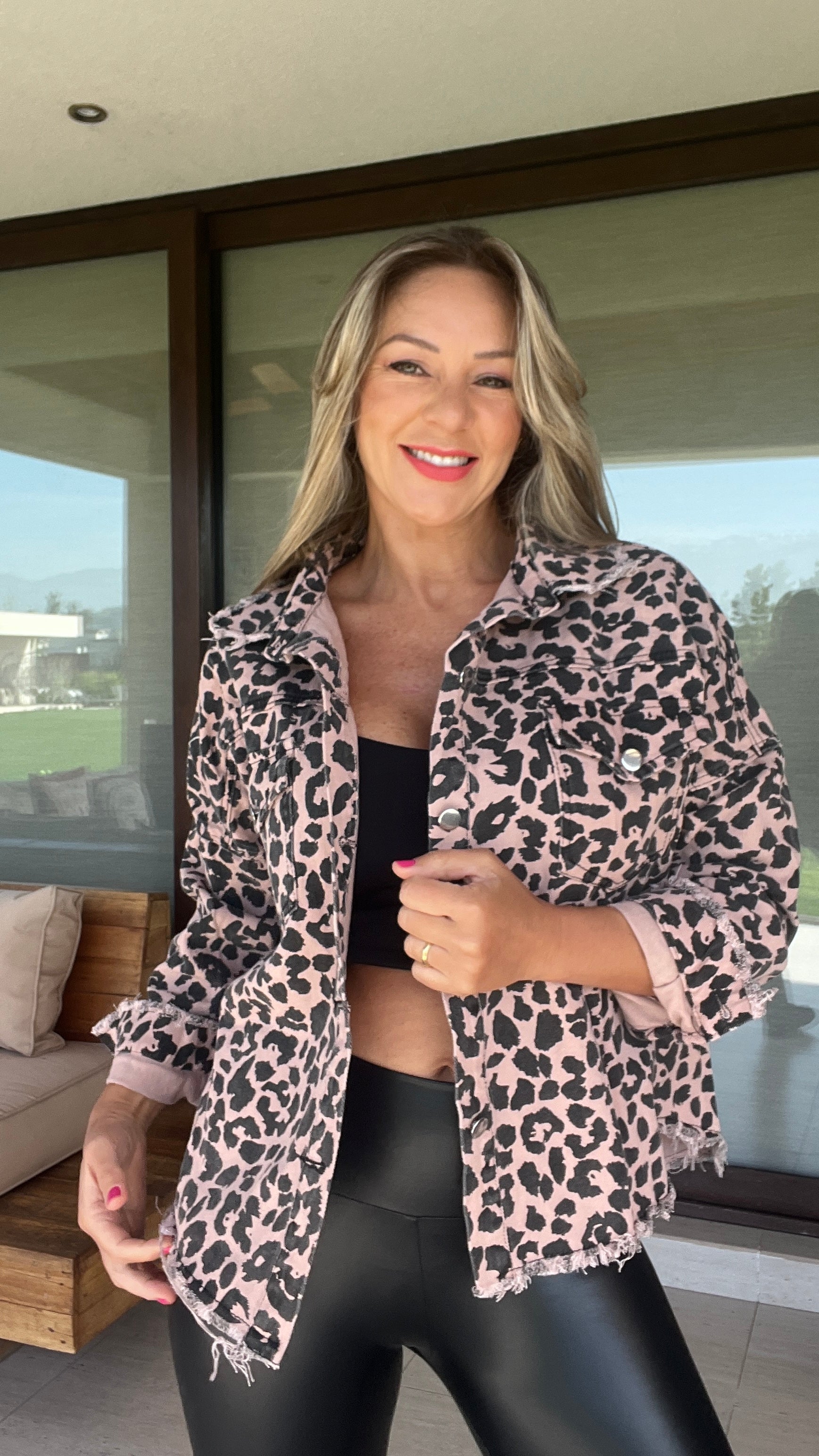 Chaqueta Print Palo Rosa
