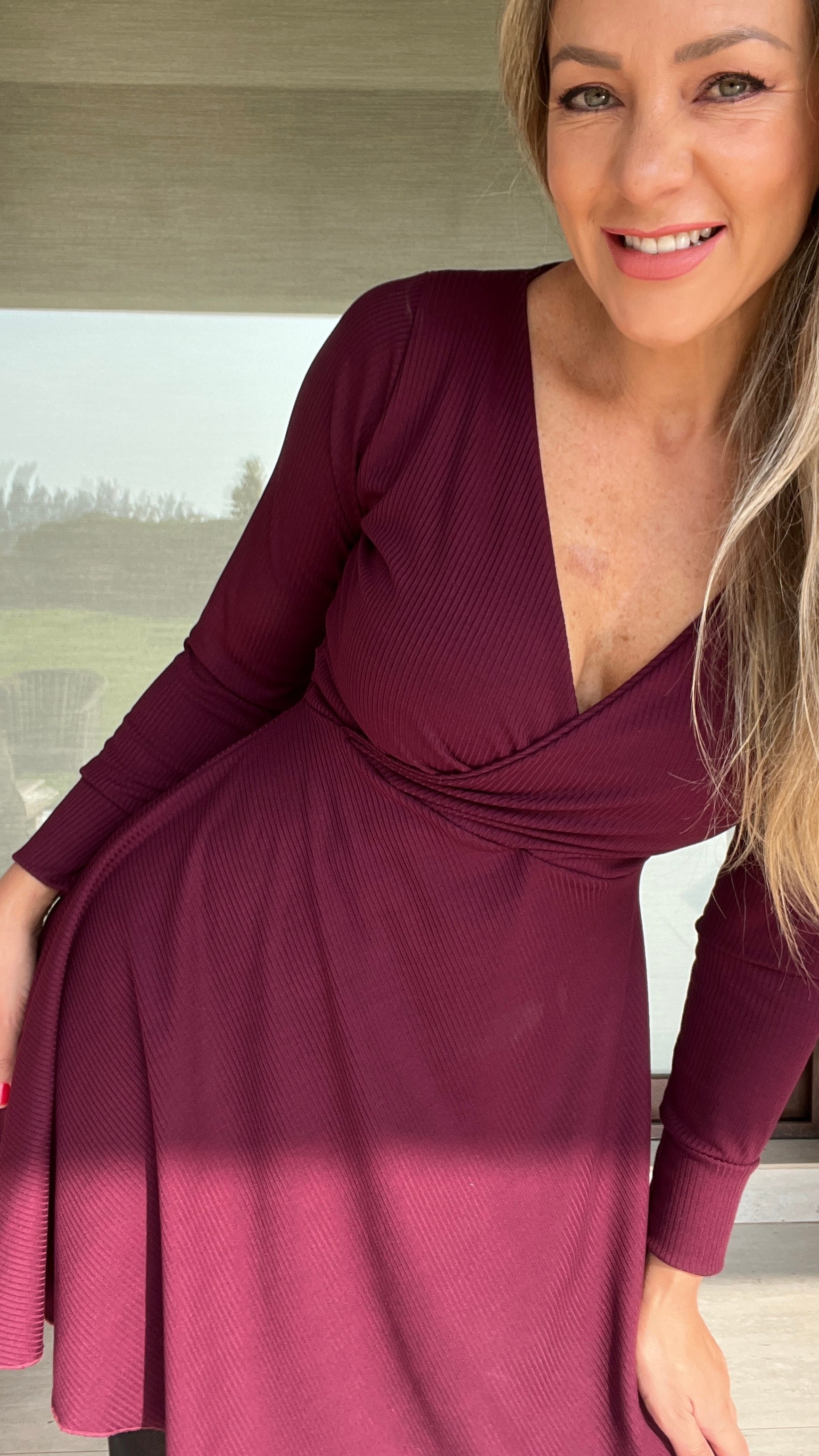 Vestido Alma Burdeos