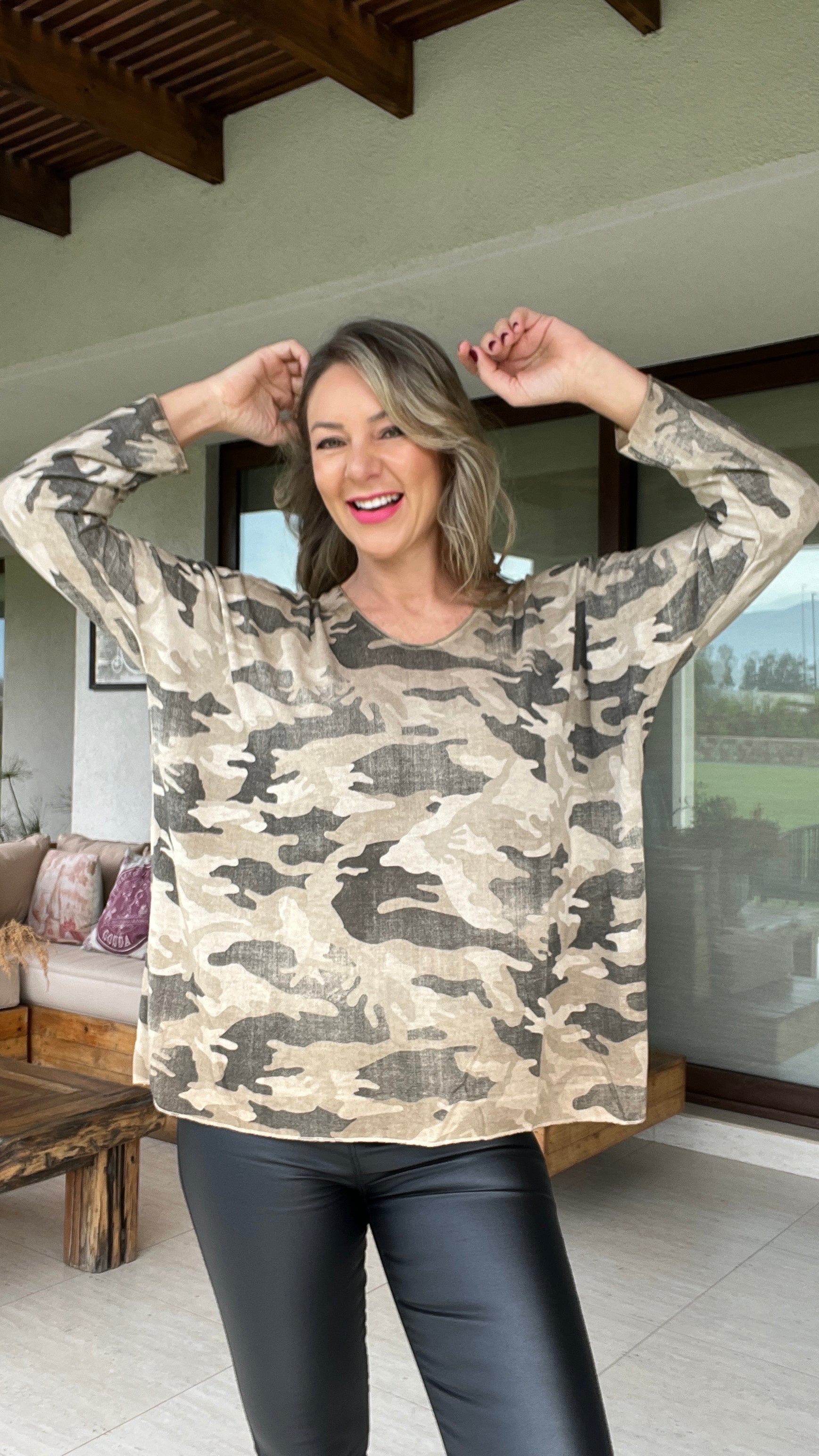 Polera Camuflaje Camel | Polera Maglia Manga Larga | Amoramar.cl 3