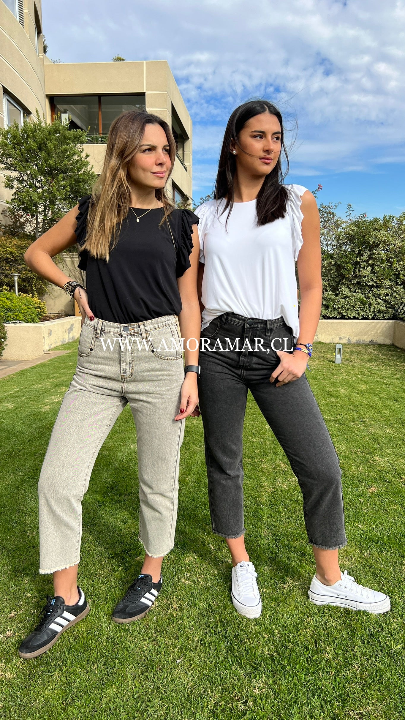 Jean Capri Gris | Jeans Tiro Alto | Jeans Cropped Flare | Amoramar.cl 2