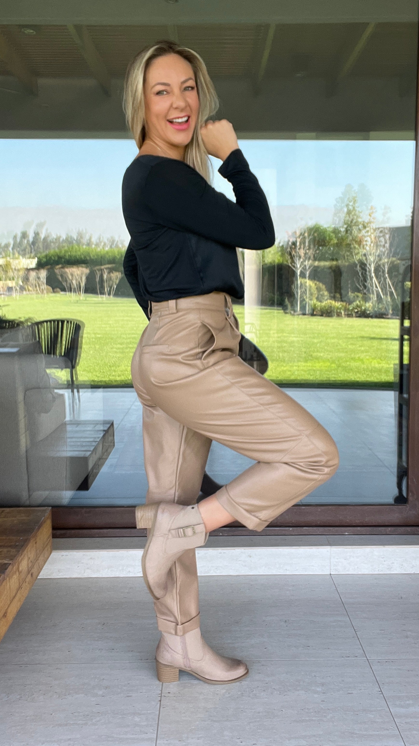 Pantalón Ecocuero Camel