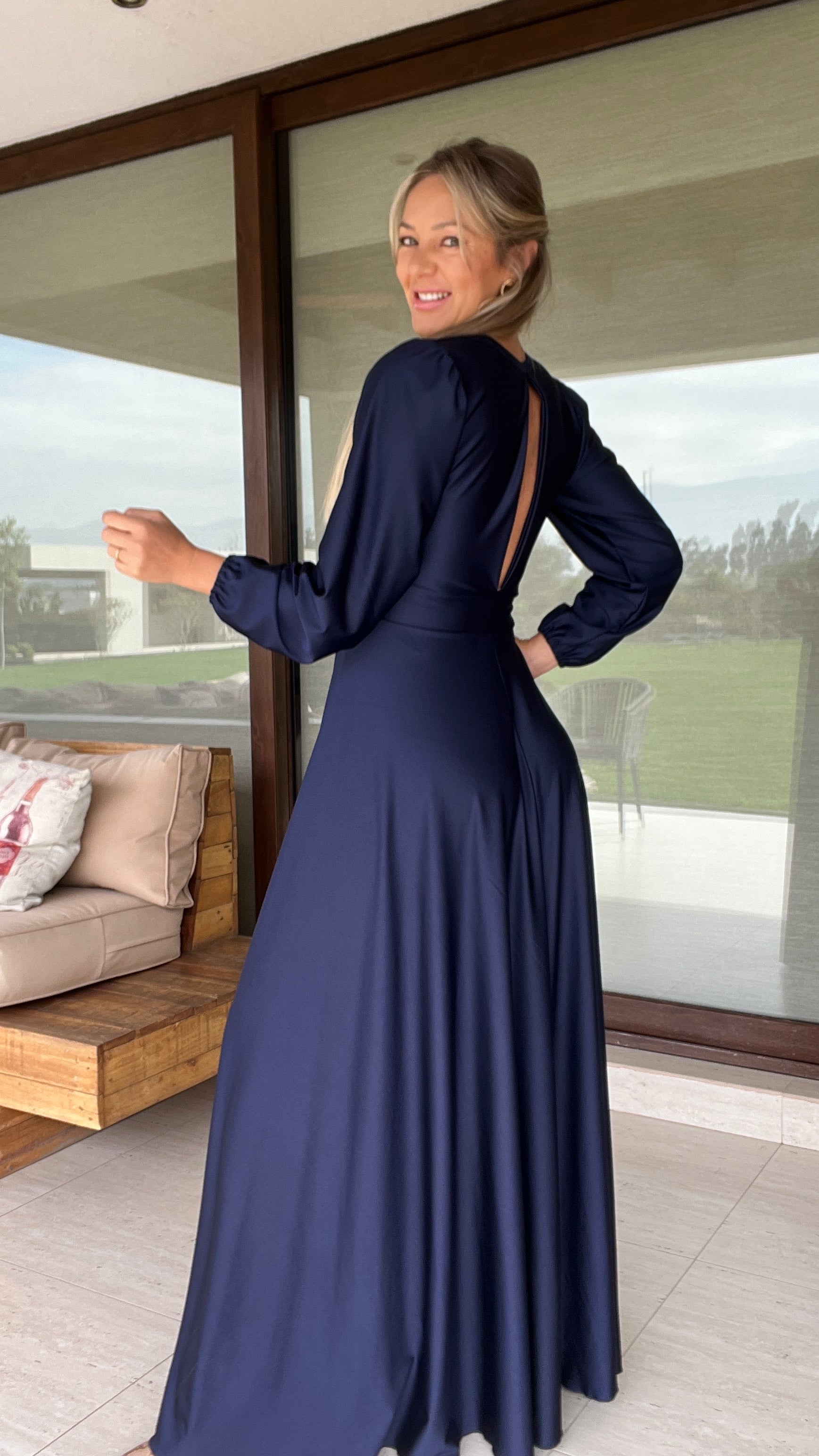 Vestido Lara Dupont Azul Marino