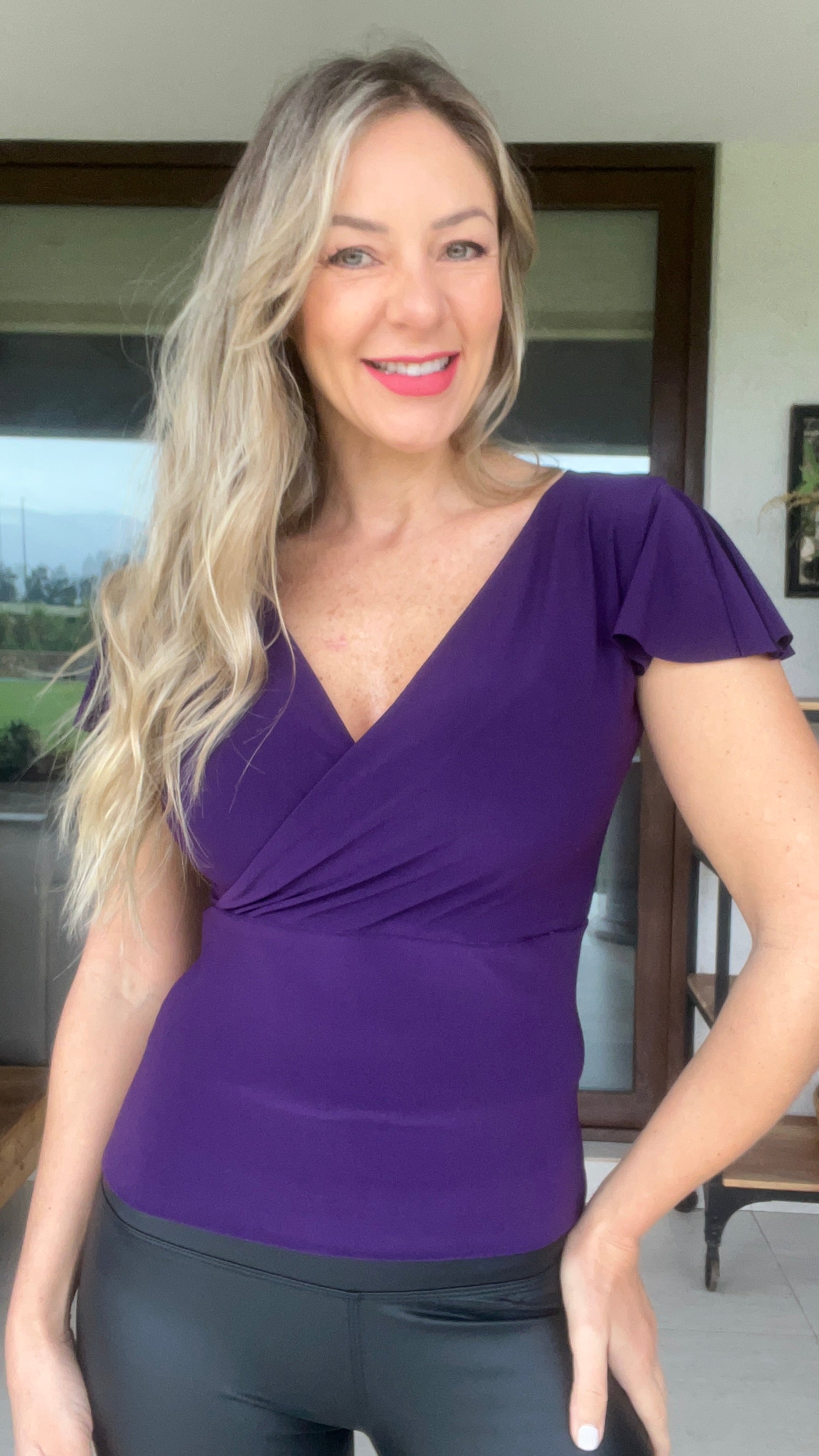 Top Mediano Doble Postura Morado