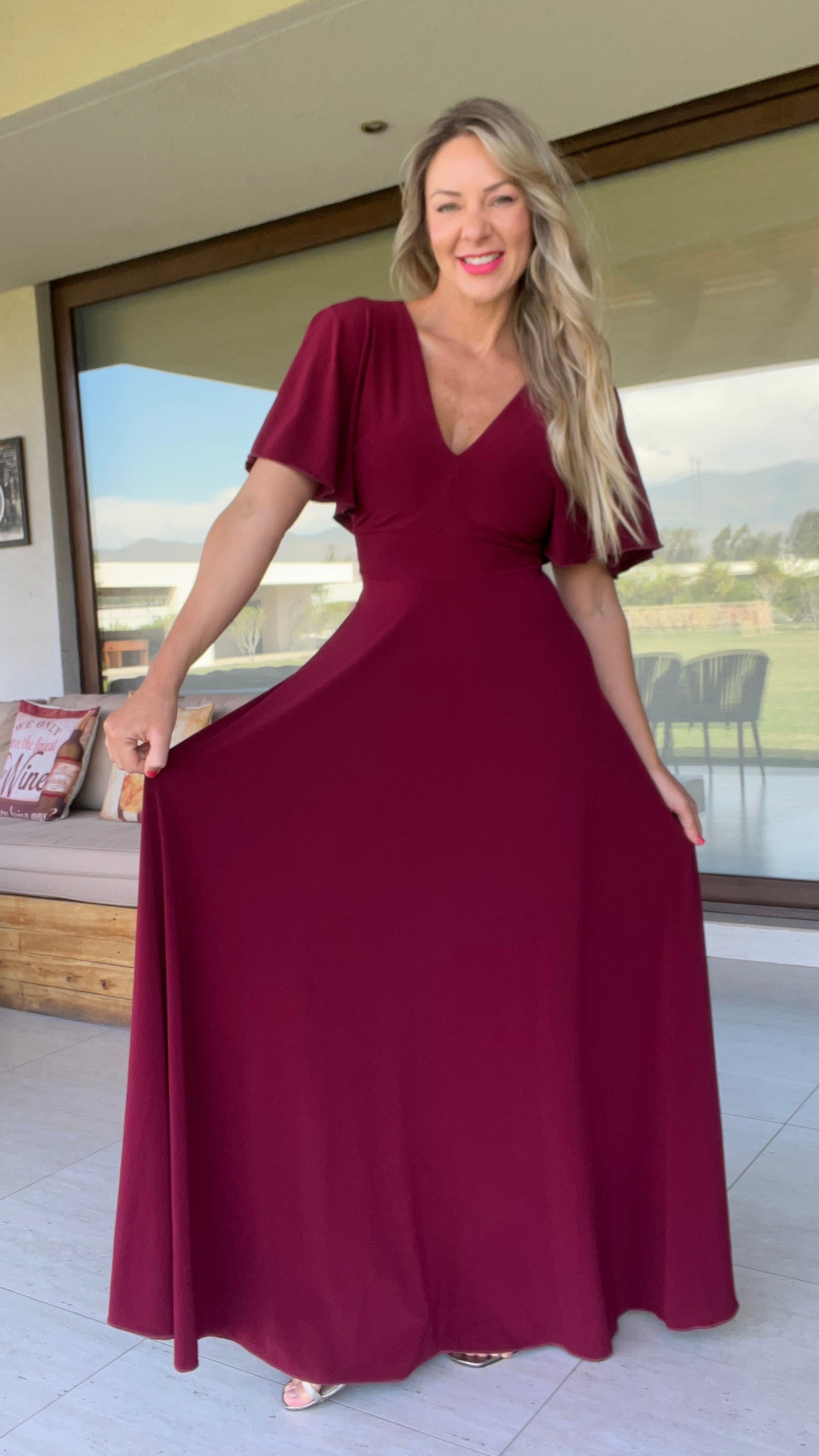 Vestido Manga Ángel Conchovino | Vestido de Fiesta Largo | Amoramar.cl 2