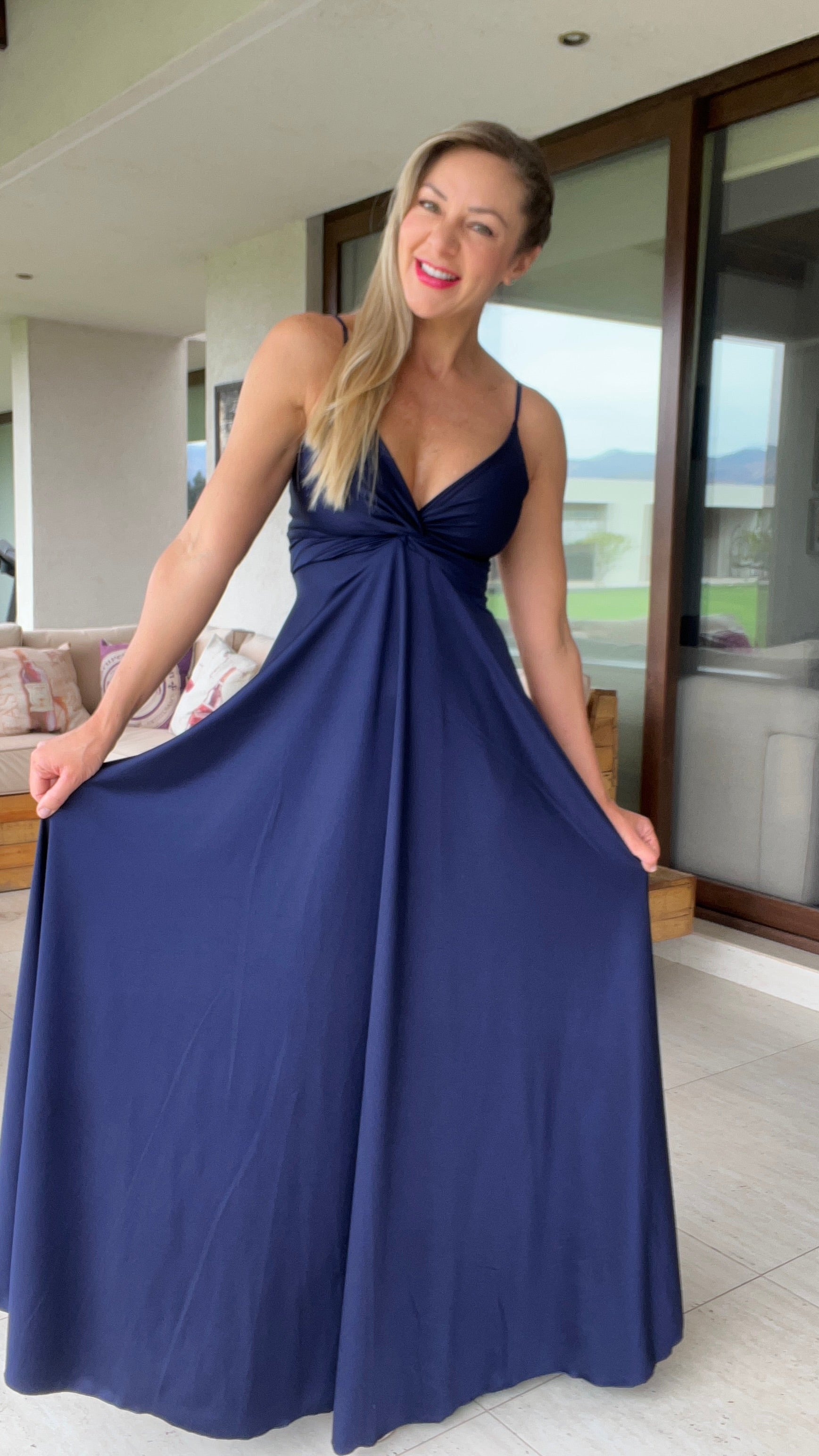 Vestido Amanda Dupont Azul Marino | Vestido Largo Azul | Amoramar.cl