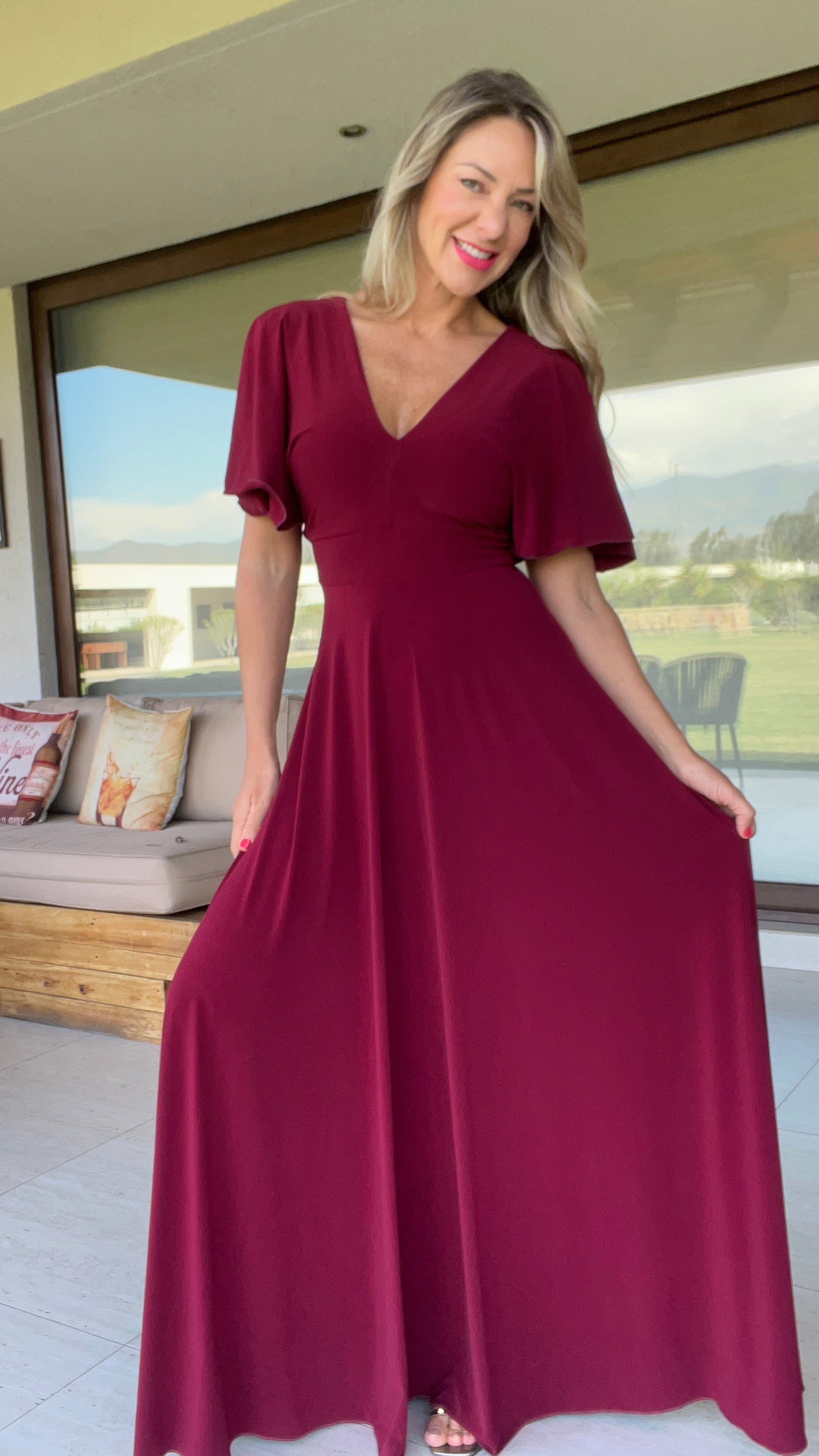 Vestido Manga Ángel Conchovino | Vestido de Fiesta Largo | Amoramar.cl 3