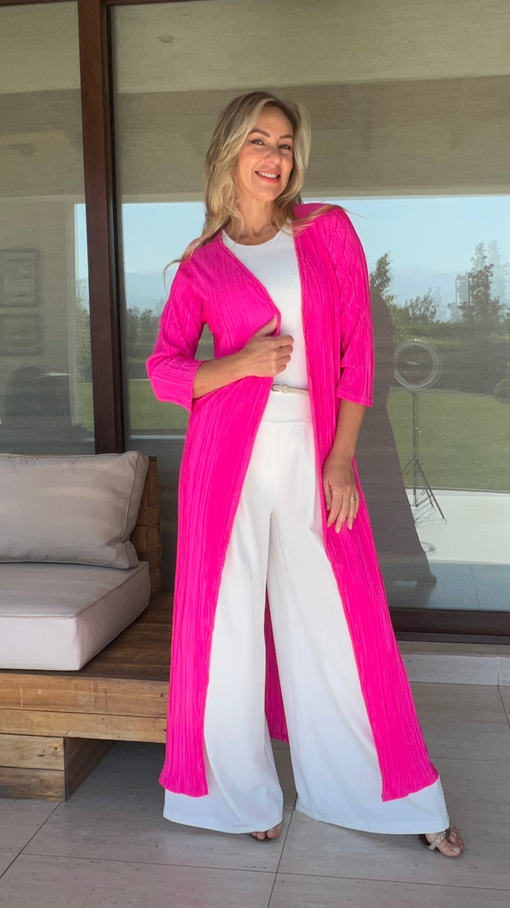 Tapado Plisado Fucsia