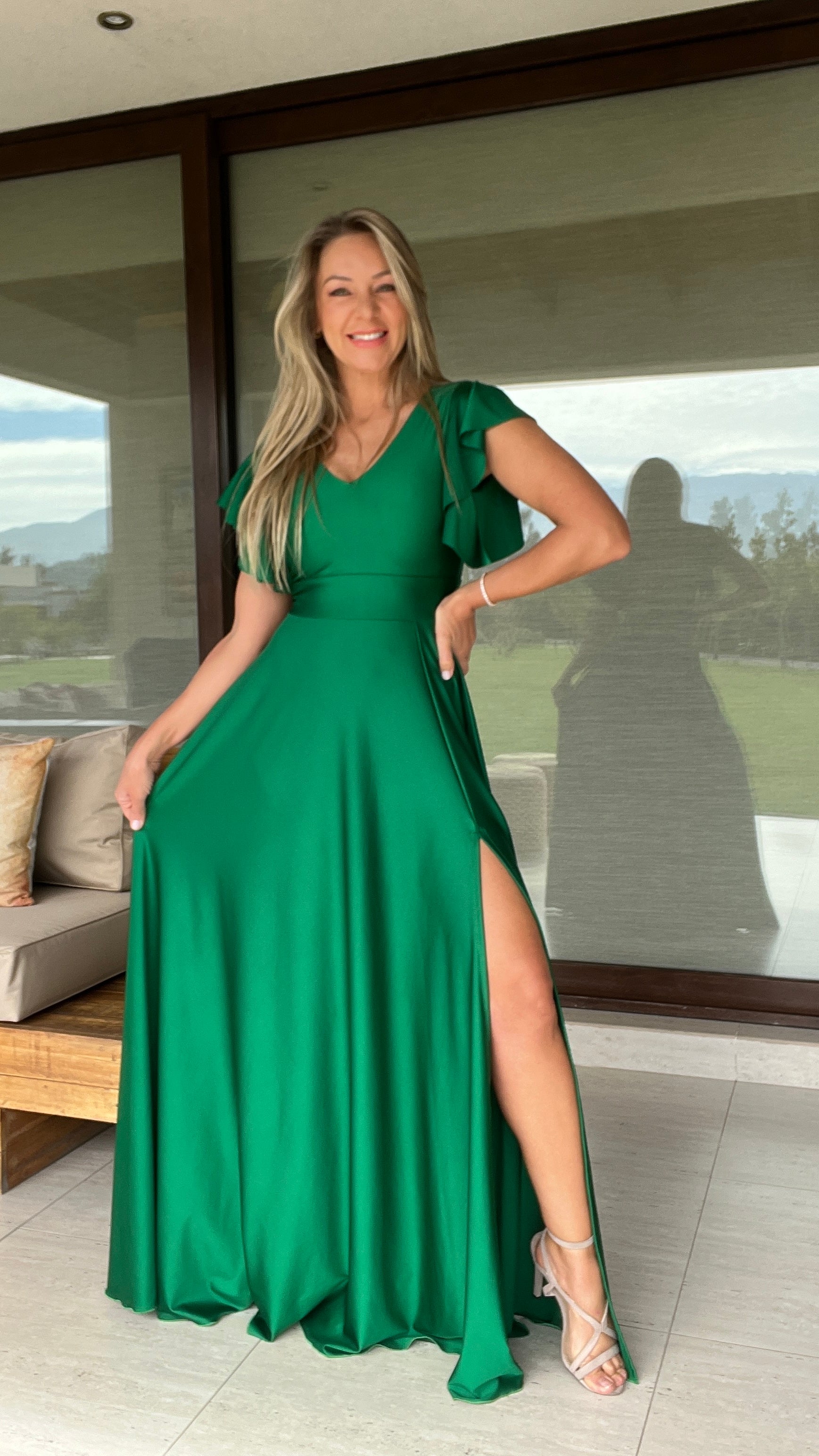 Vestido Lorenza Verde | Vestido de Fiesta Verde 3| Vestido Mujer | Amoramar.cl