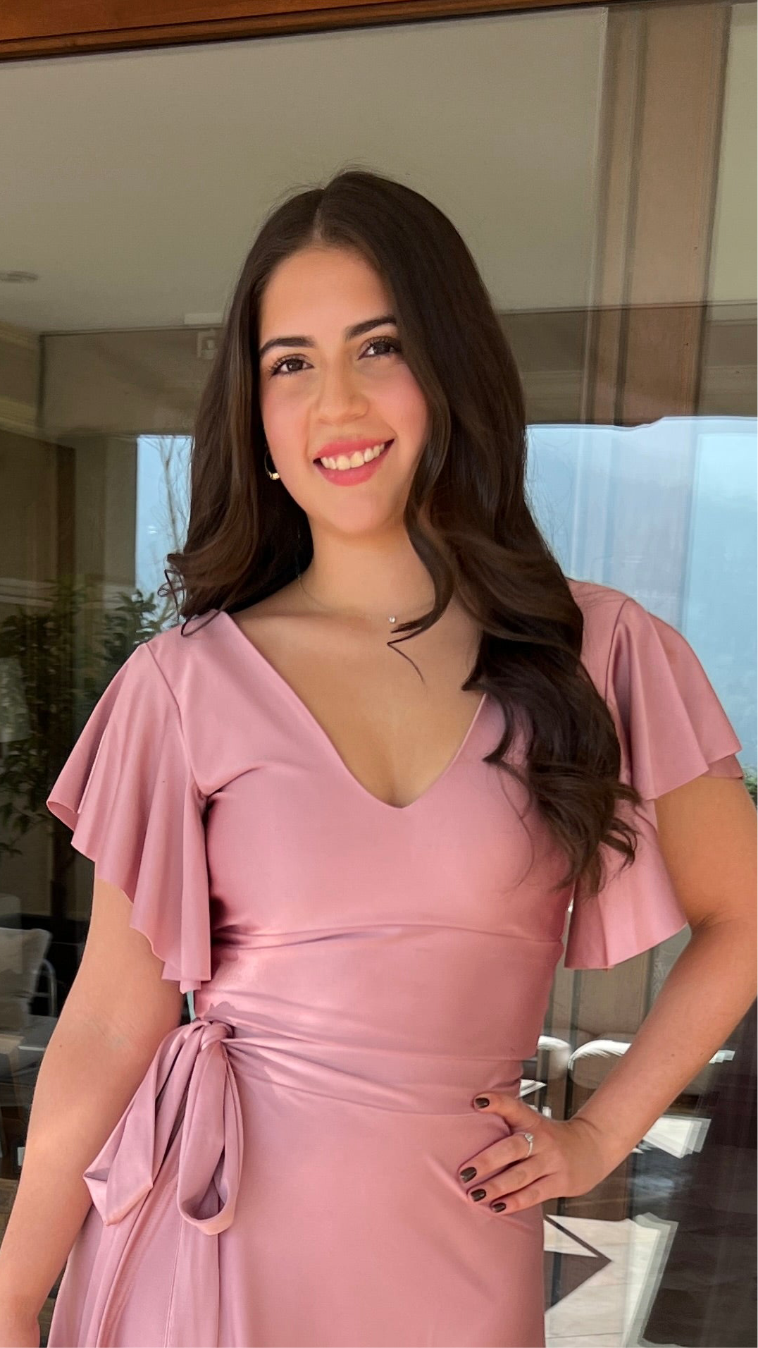Crop Top Elisa Palo Rosa | Top Corto Rosa de fiesta | Amoramar.cl 4