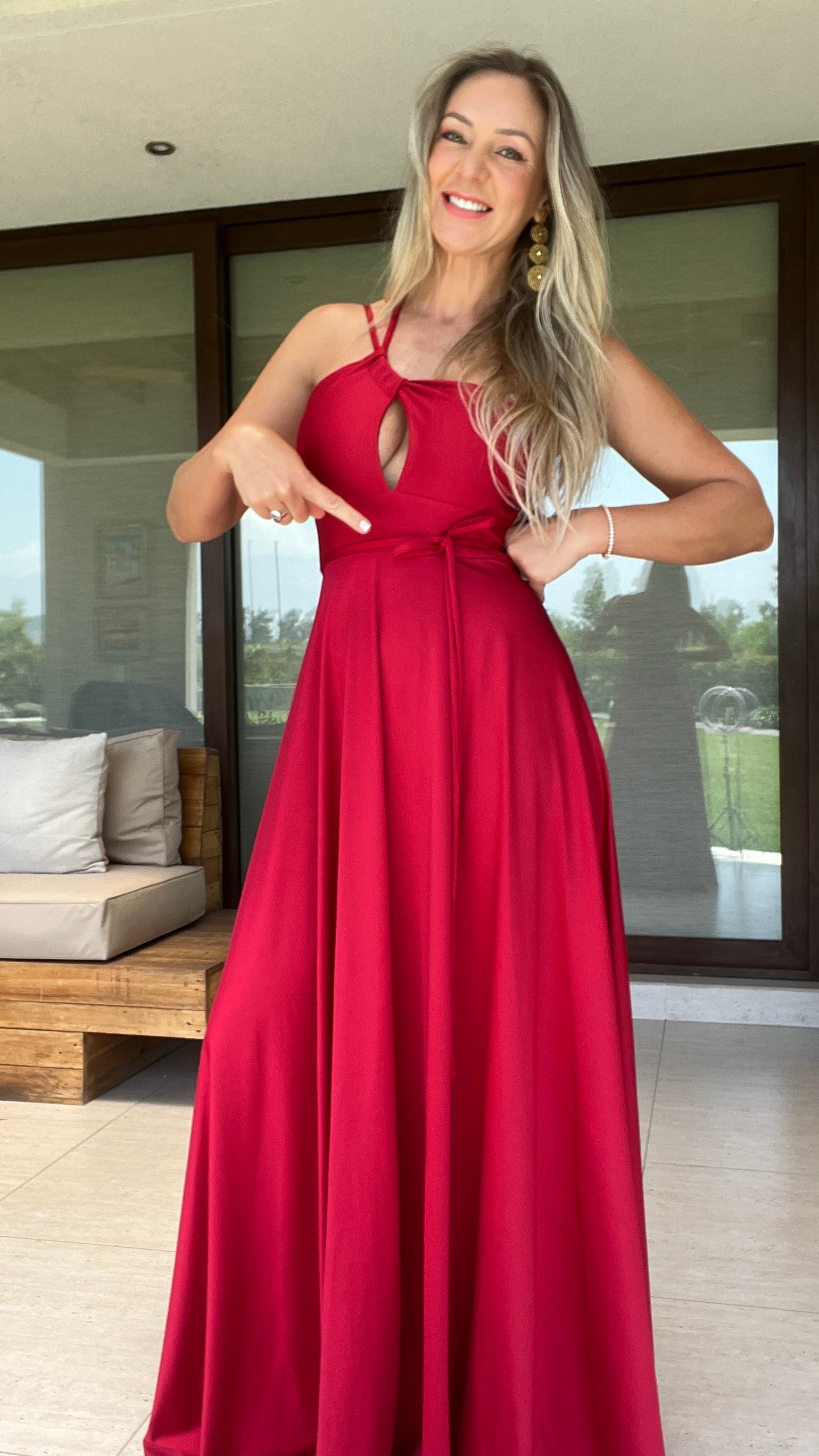 Vestido Javiera Rojo| Vestido Fiesta Rojo| Vestido Asimétrico| Amoramar.cl 4