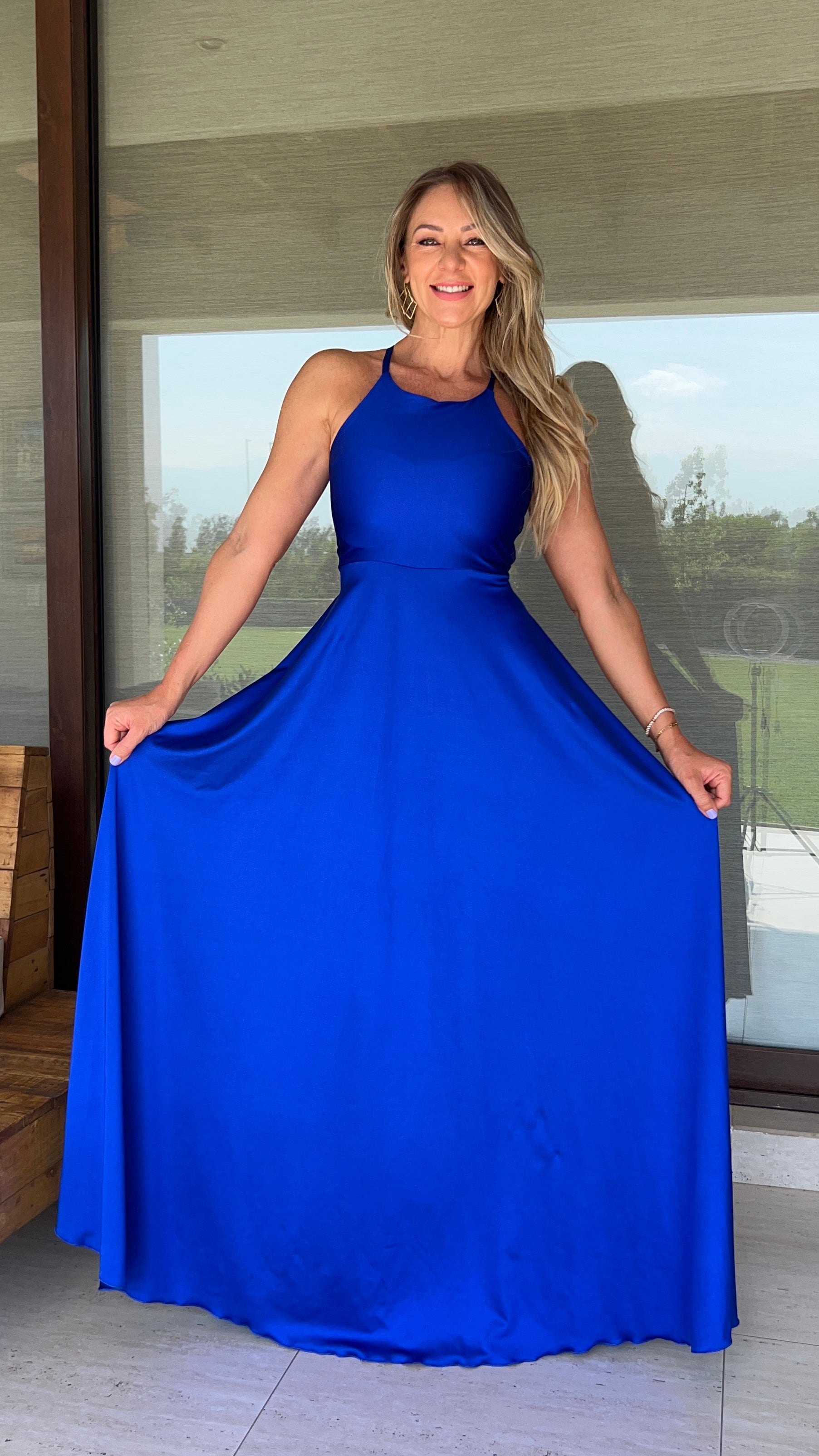 Vestido Halter Azul Rey | Vestido Largo Azul | Vestido Fiesta Mujer | Amoramar.cl 2