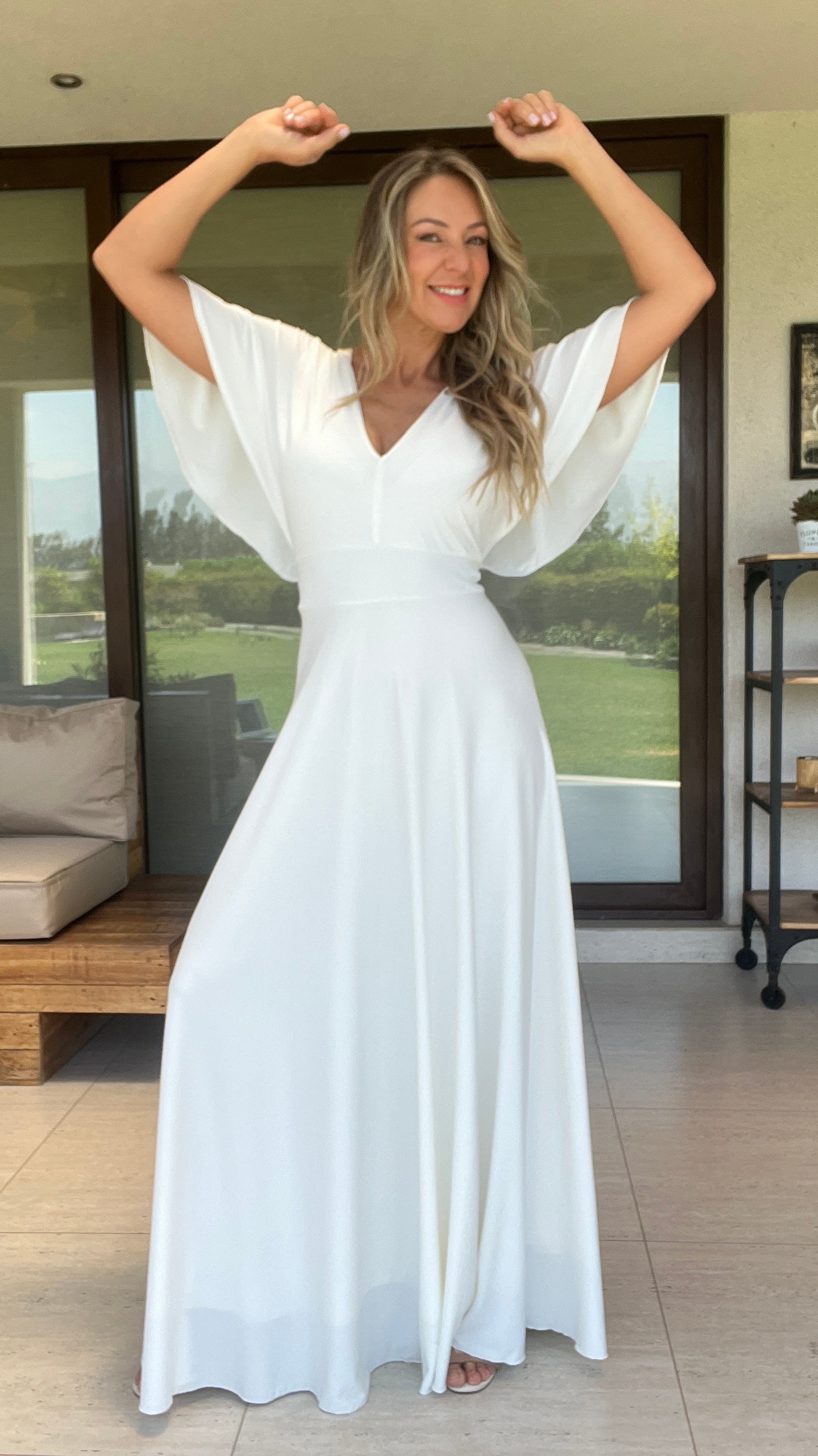 Vestido blanco con discount manga