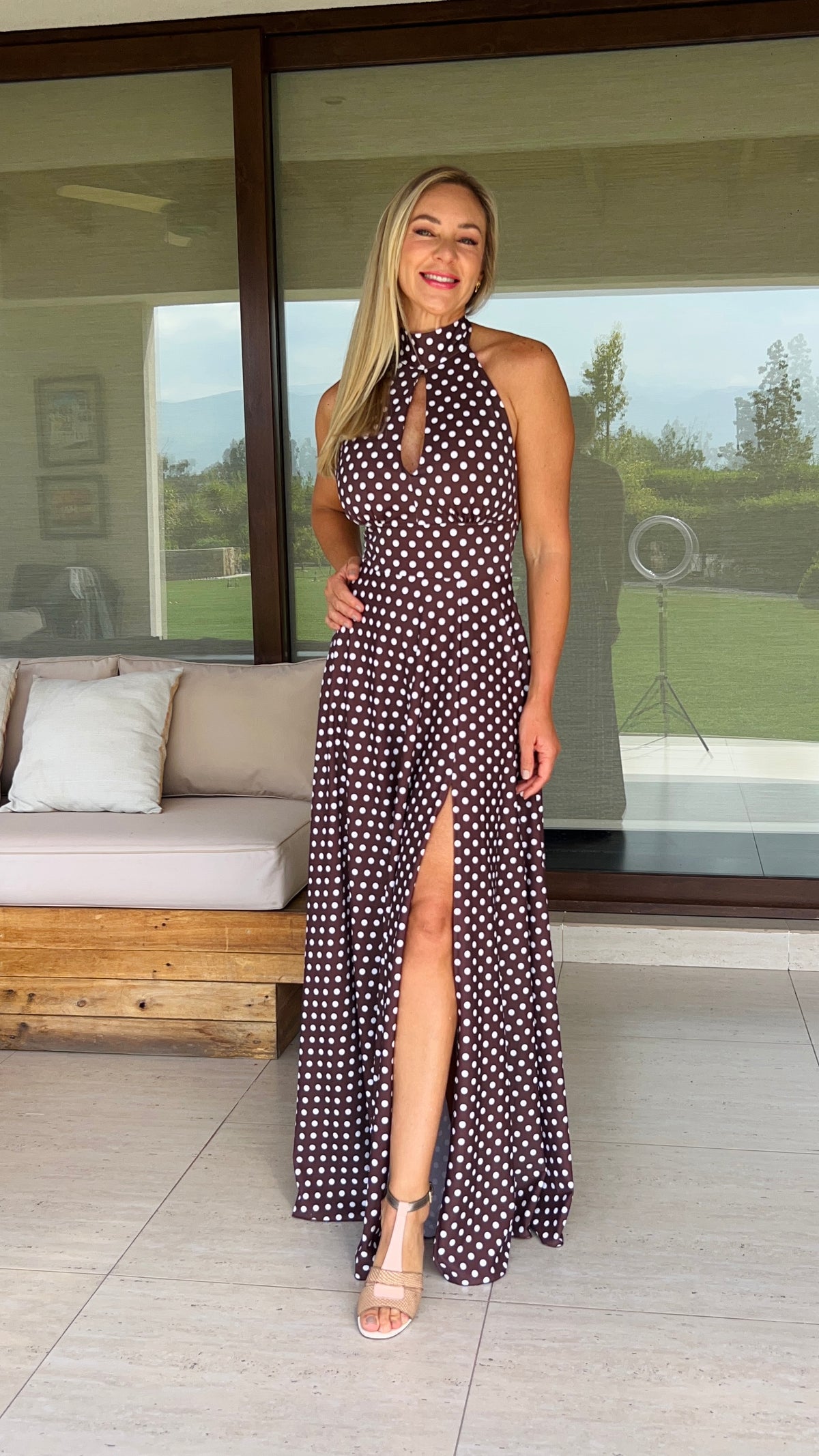 Vestido Silvia Chocolate con Lunares Blancos