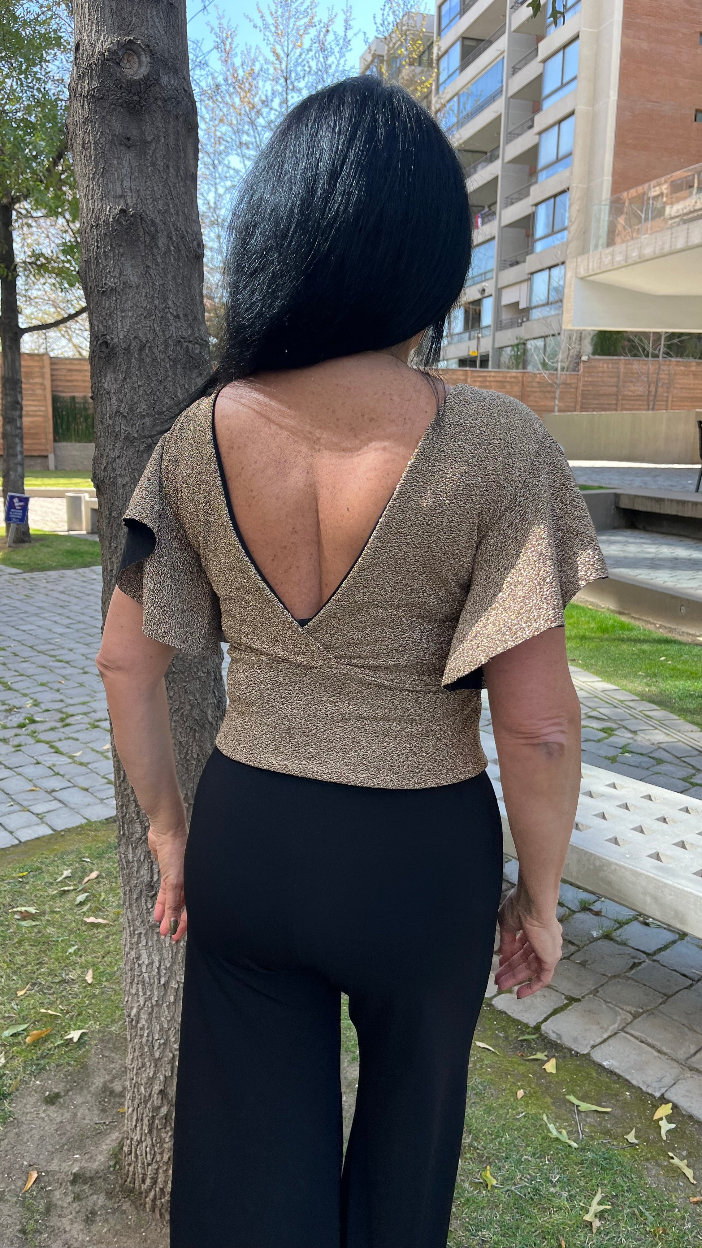 Crop Top Elisa Dorado Texturizado