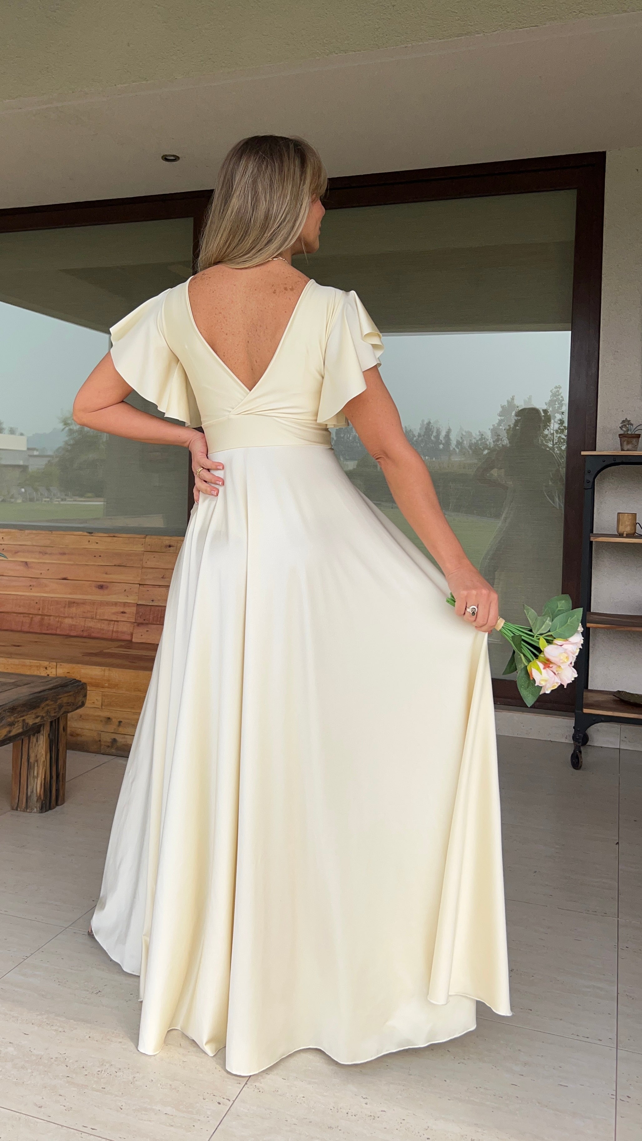 Vestido Lorenza Dupont Blanco Perlado