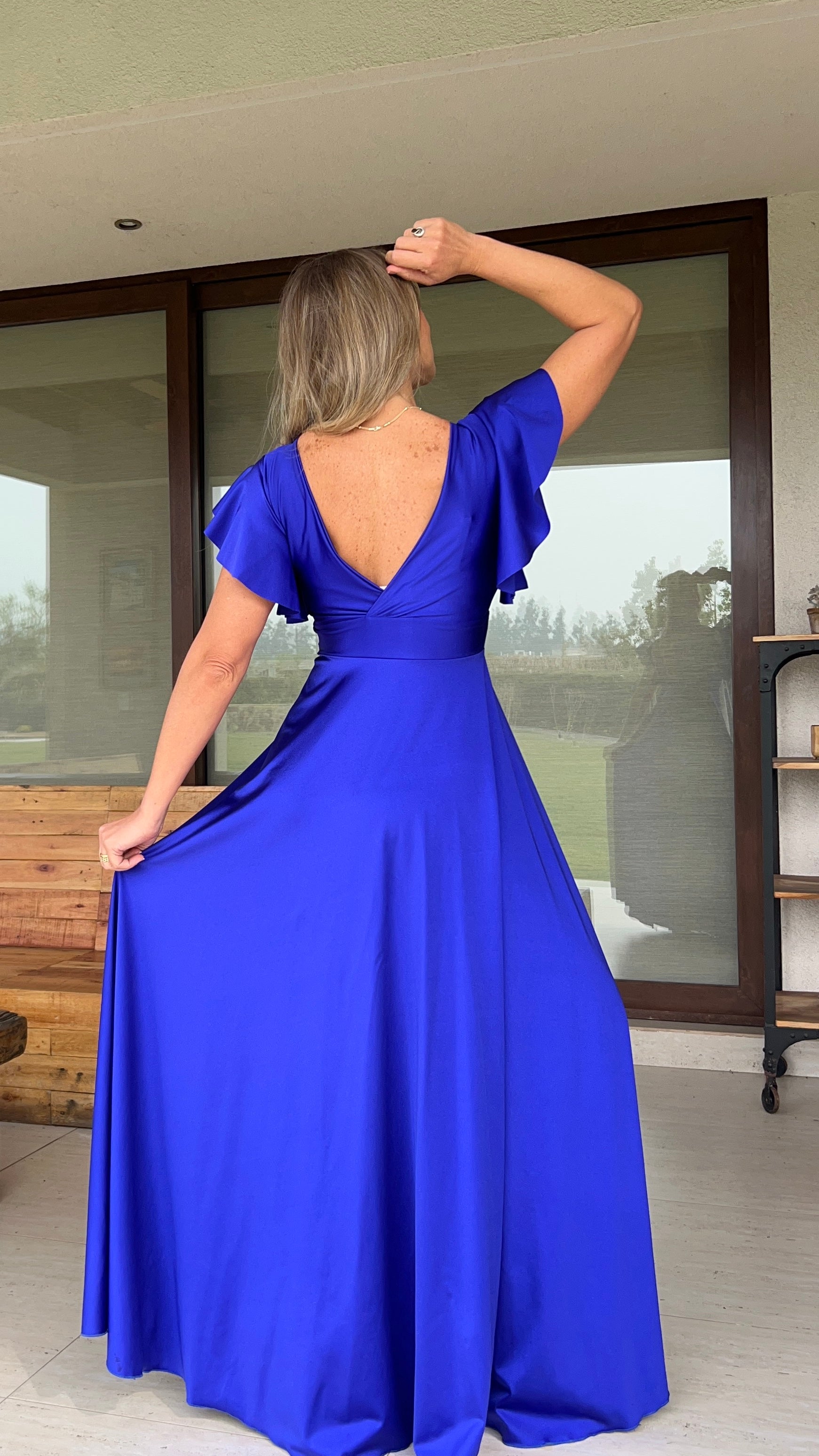 Vestido Lorenza Dupont Azul Eléctrico