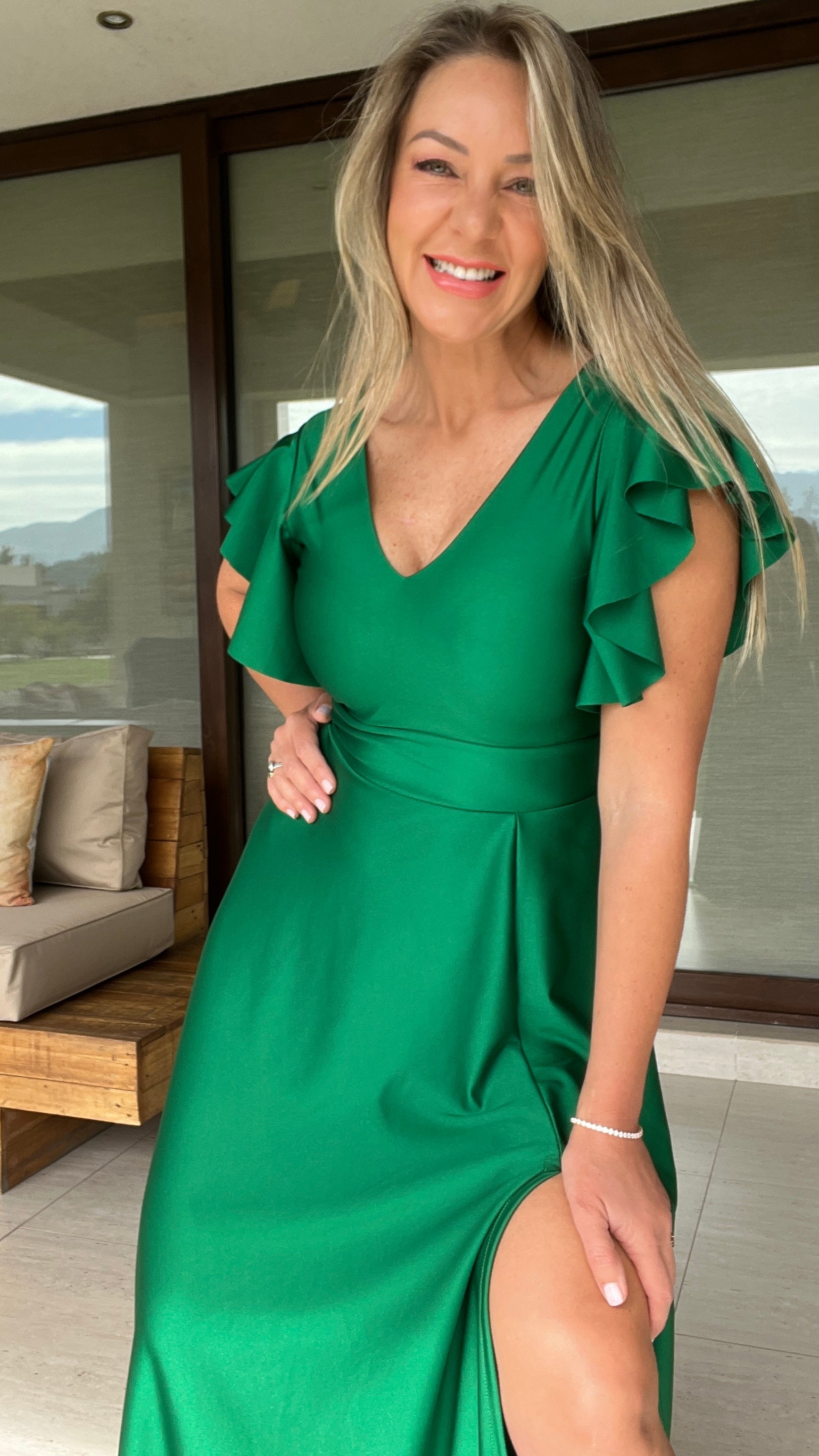 Vestido Lorenza Verde | Vestido de Fiesta Verde 1 | Vestido Mujer | Amoramar.cl