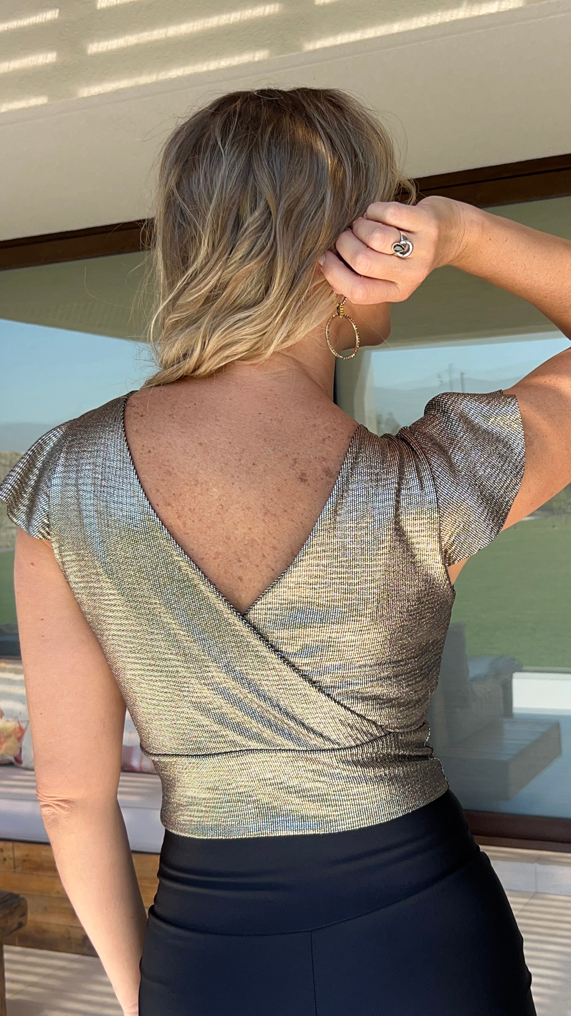 Crop Top Antonia Dorado Metalizado