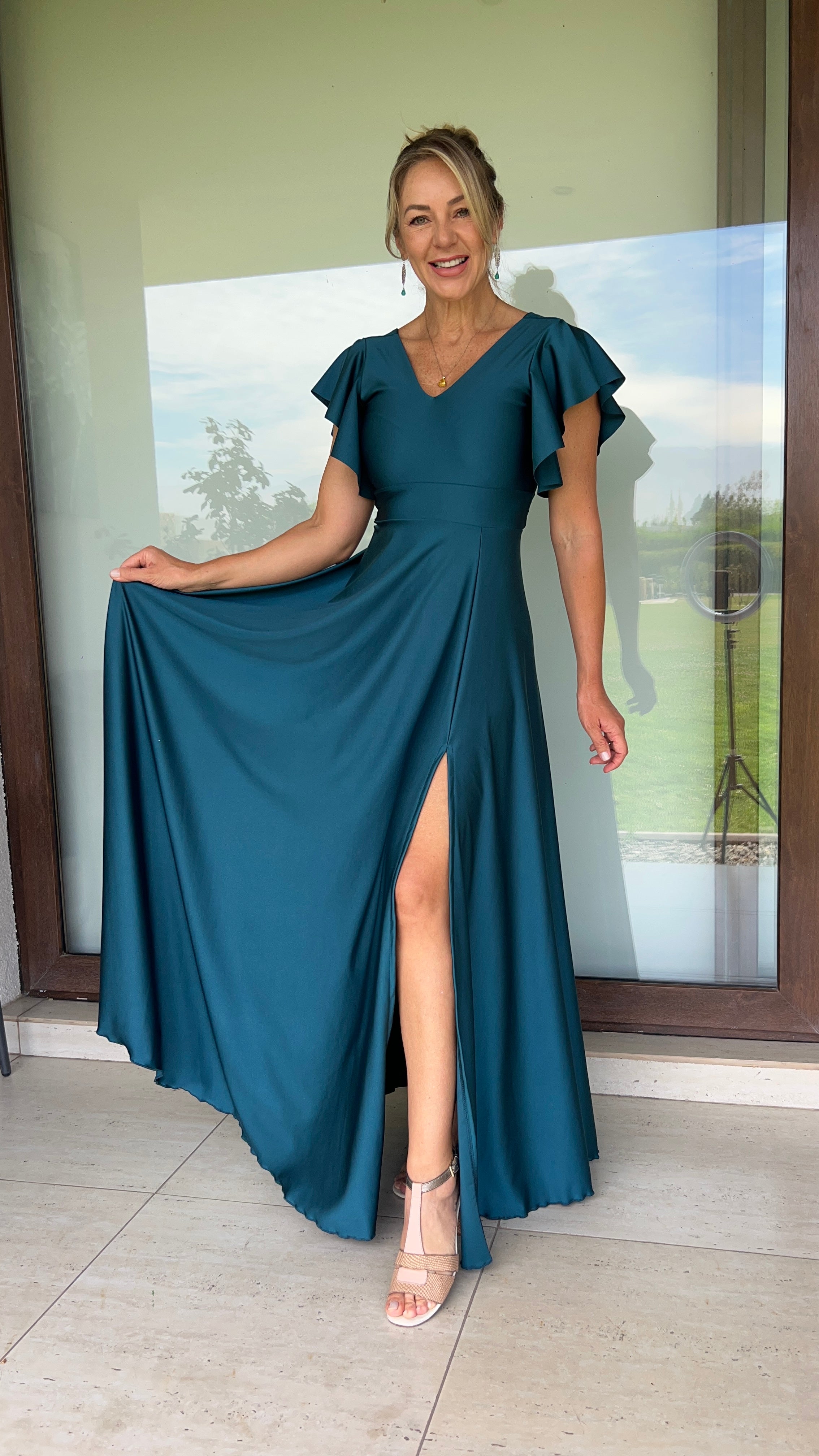 Vestido Lorenza Petróleo