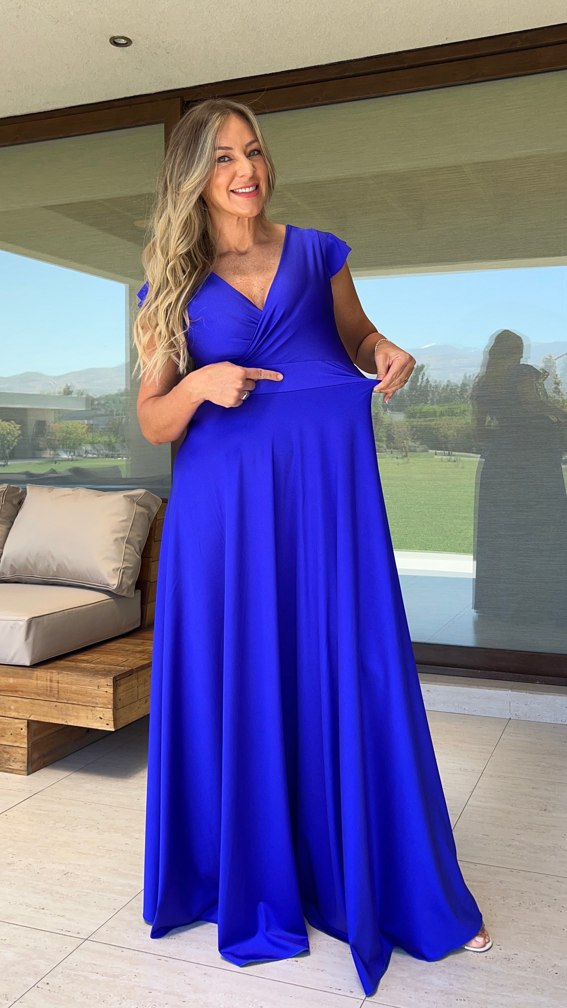 Vestido Isabella Dupont Azul Eléctrico | Vestido Fiesta Azul| Amoramar.cl 2