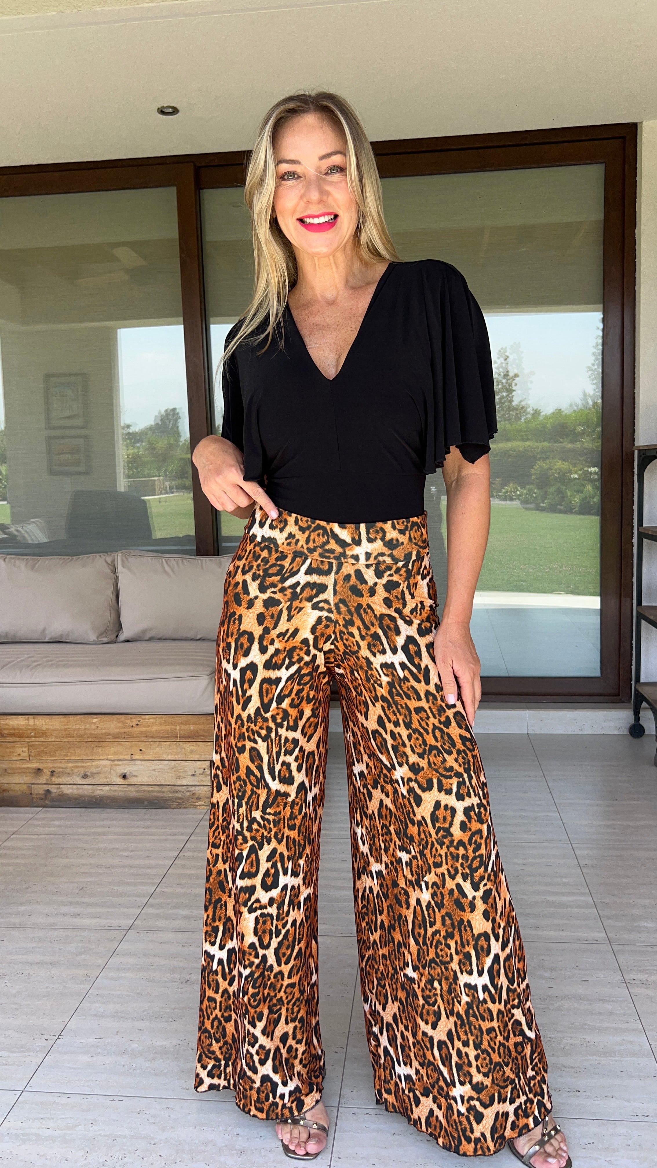 Palazzo Ity Print Ocre