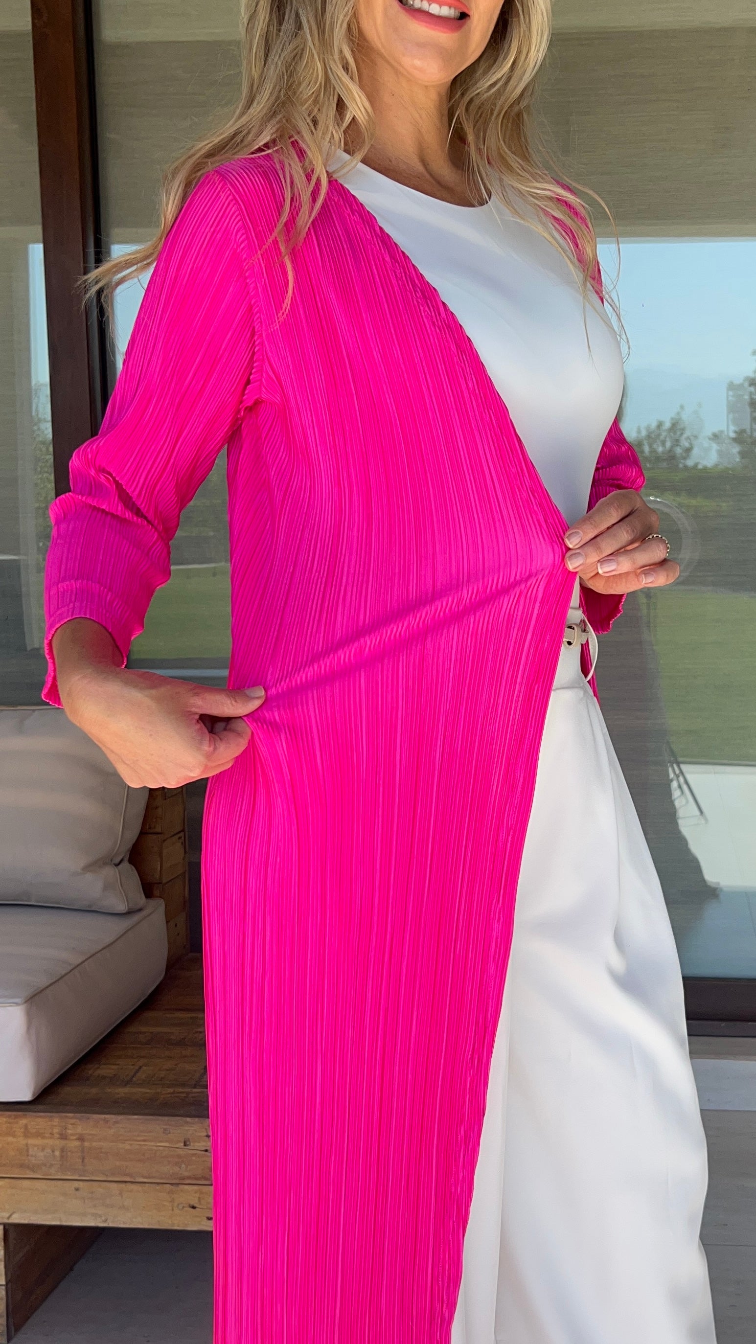 Tapado Plisado Fucsia