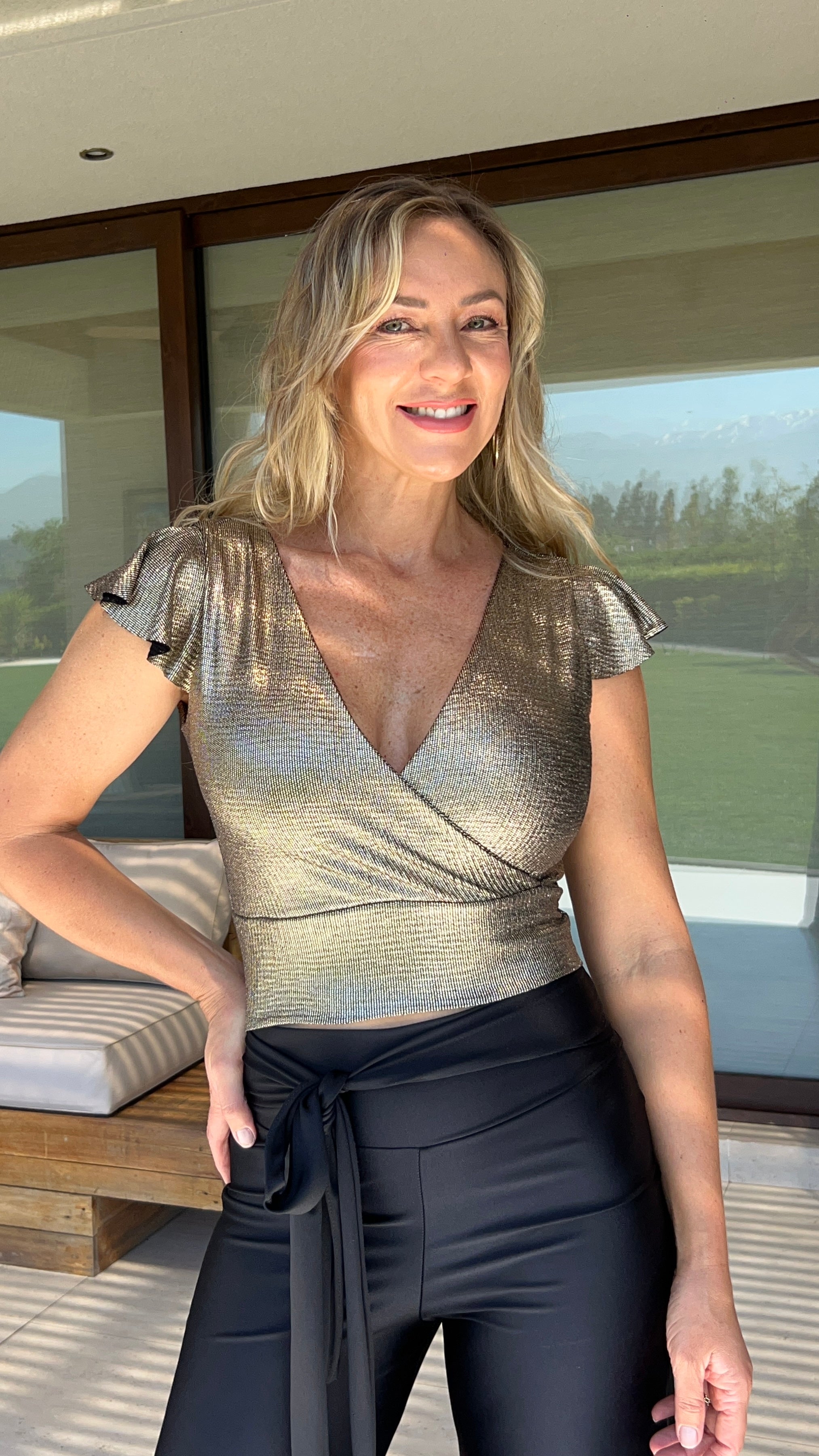 Crop Top Antonia Dorado Metalizado