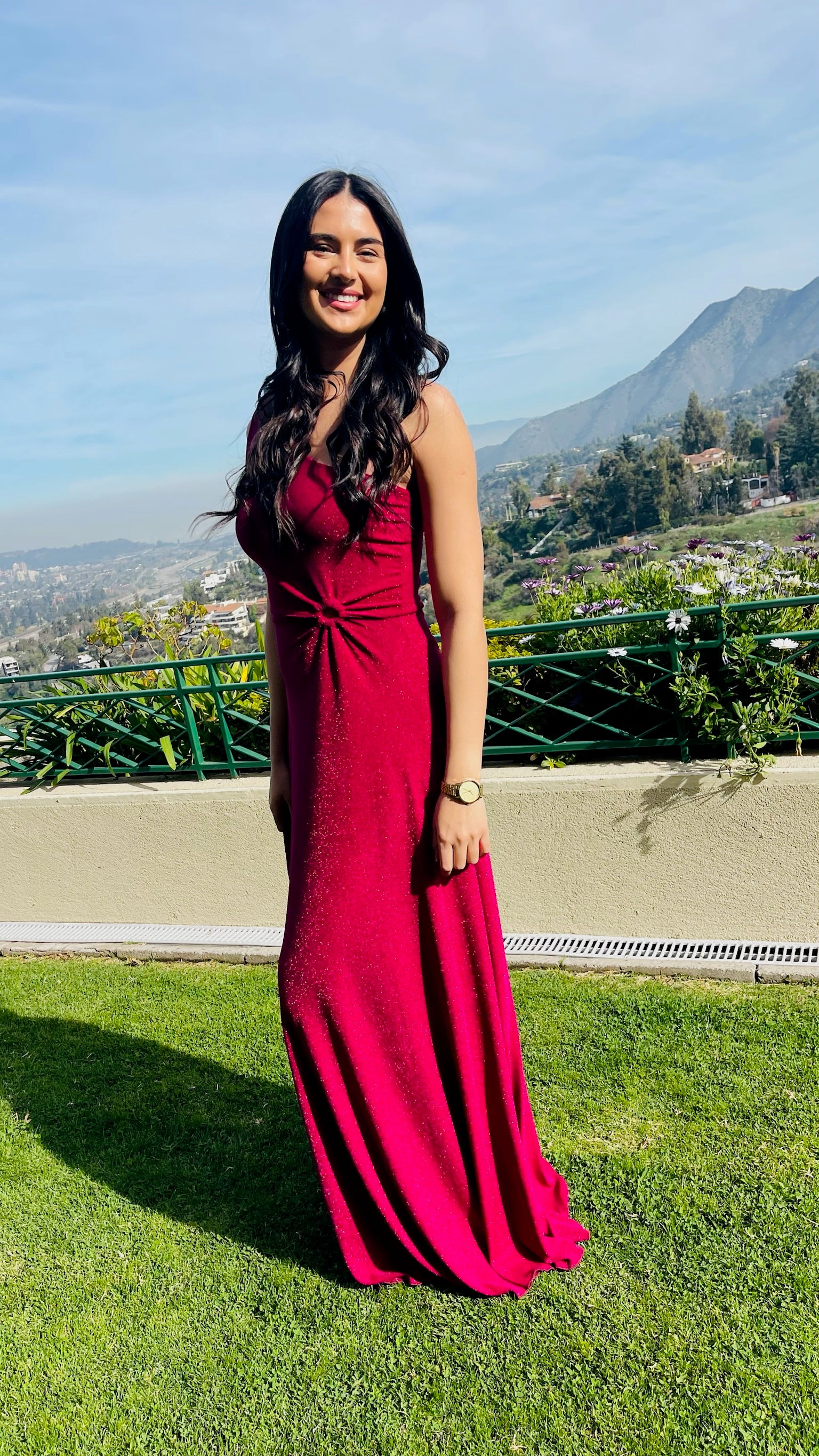 Vestido Isidora Frambuesa Brillos