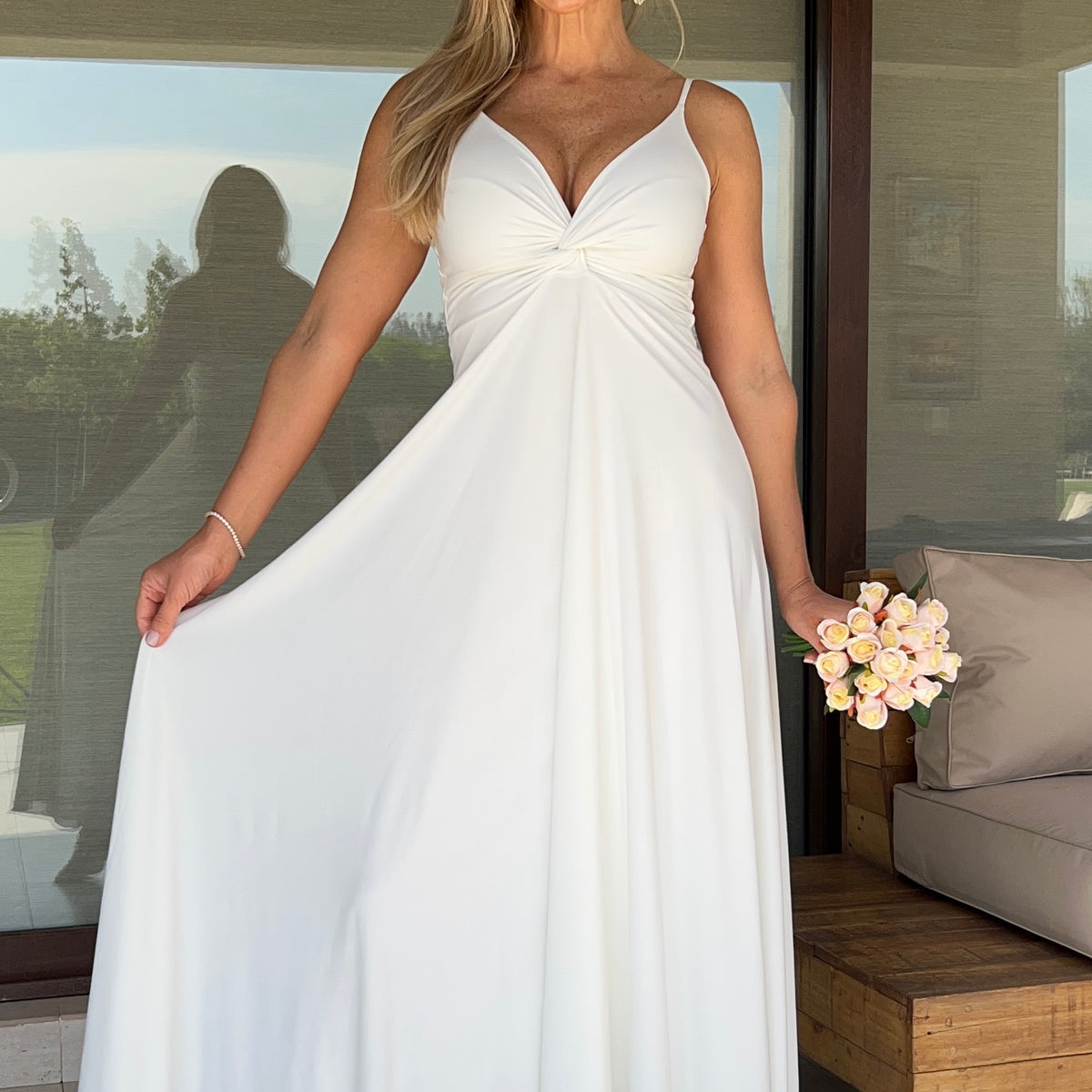 Vestido Amanda Blanco Vestido de Novia Largo Blanco