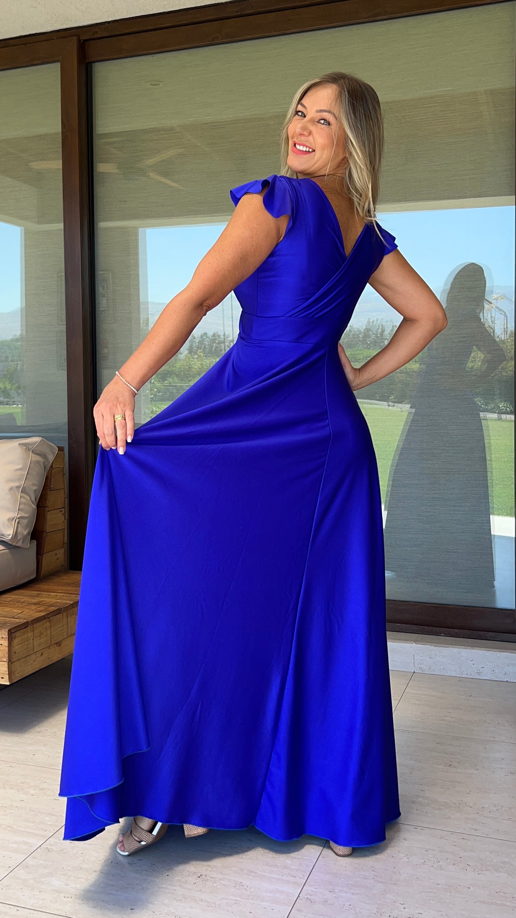 Vestido Isabella Dupont Azul Eléctrico | Vestido Fiesta Azul| Amoramar.cl 3