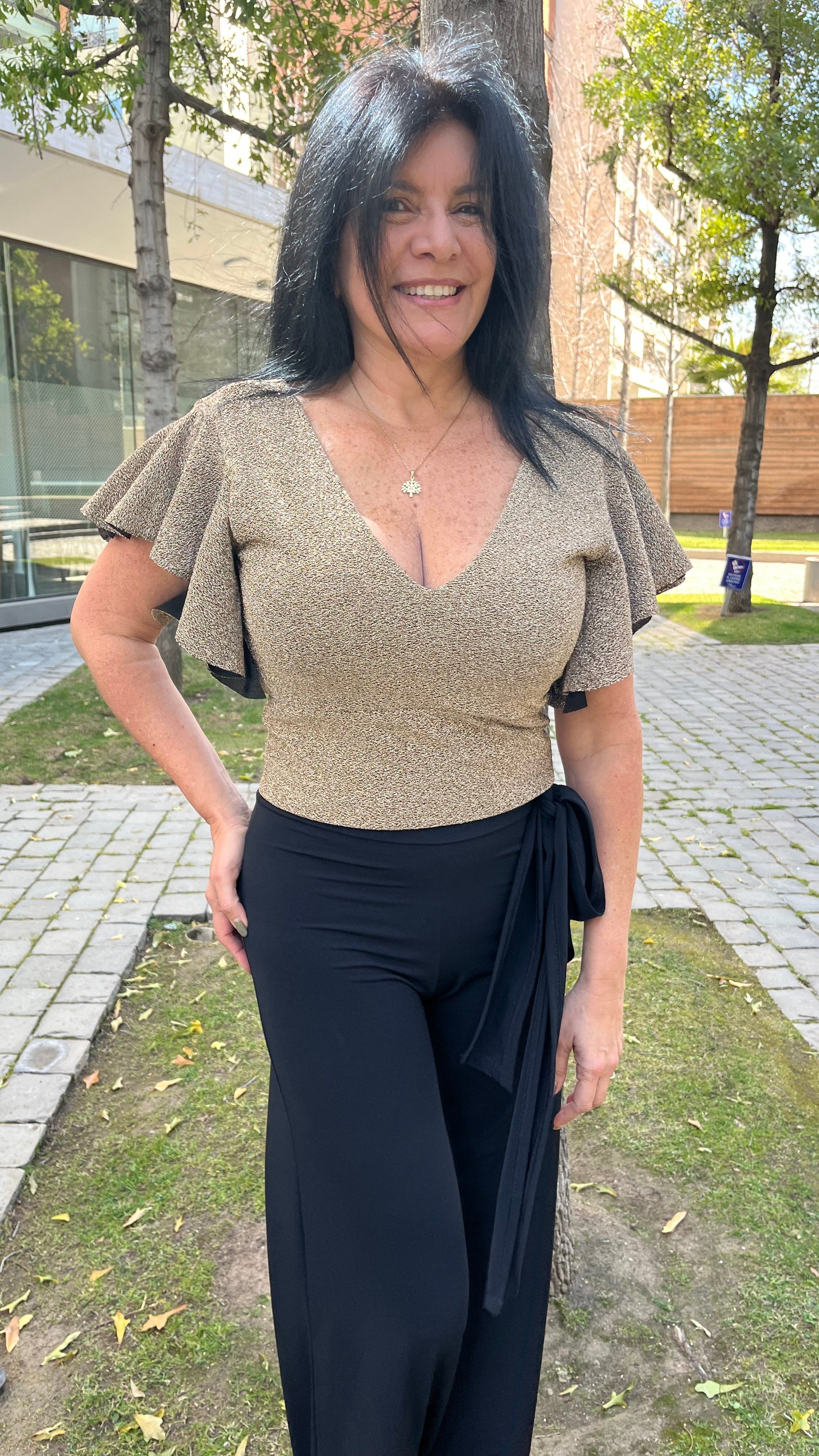 Crop Top Elisa Dorado Texturizado