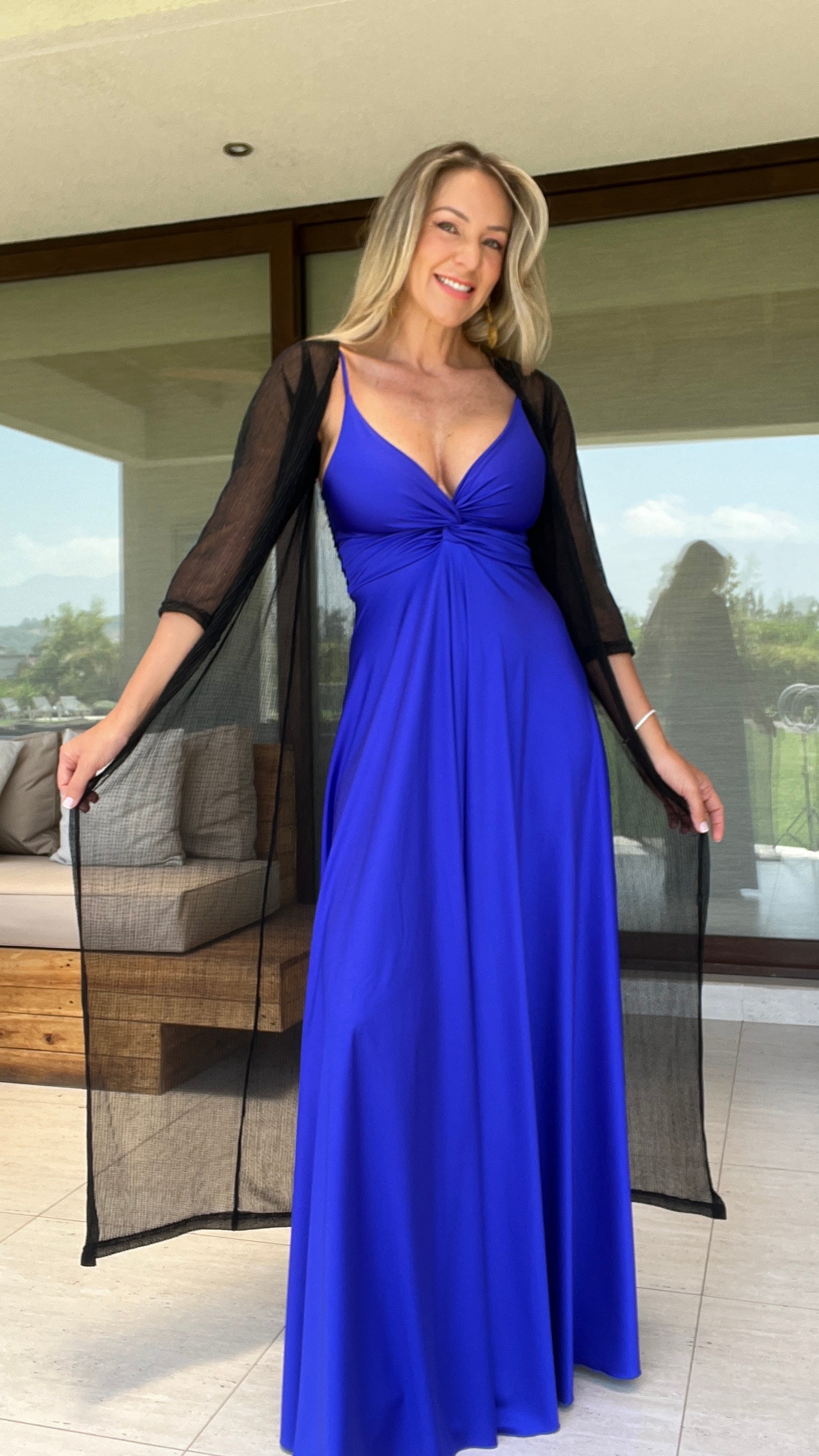 Vestido Amanda Dupont Azul Eléctrico | Vestido Largo Azul | Amoramar.cl 4