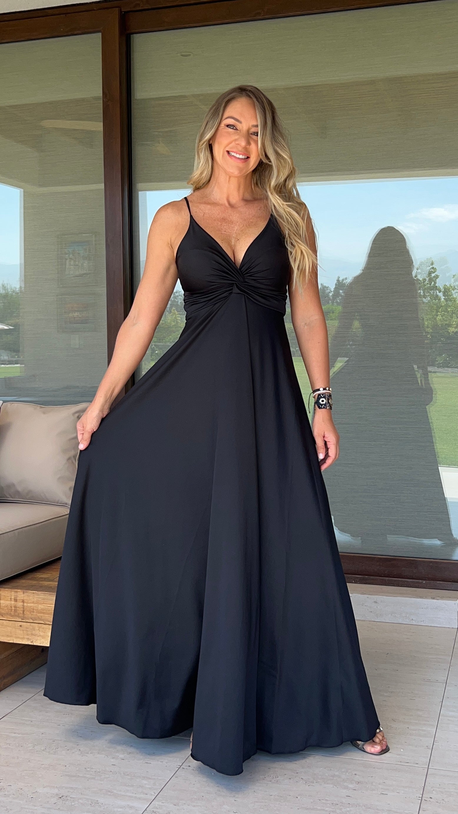 Vestido Amanda Dupont Negro | Vestido de Fiesta Negro | Vestido Negro Satinado| Amoramar.cl 5