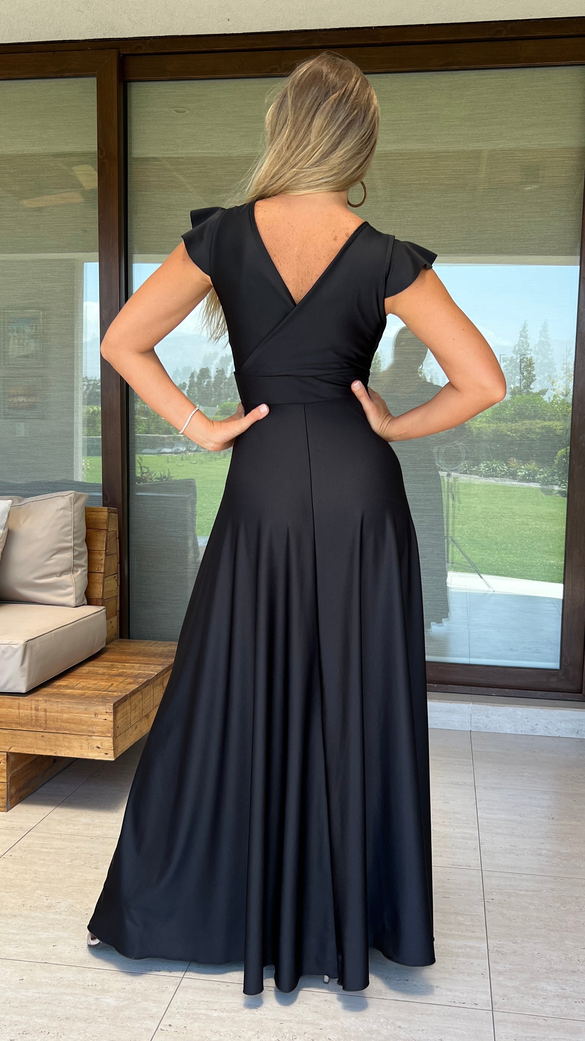 Vestido Isabella Dupont Negro| Vestido Fiesta Negro| Vestido Largo Noche Negro| Amoramar.cl 1