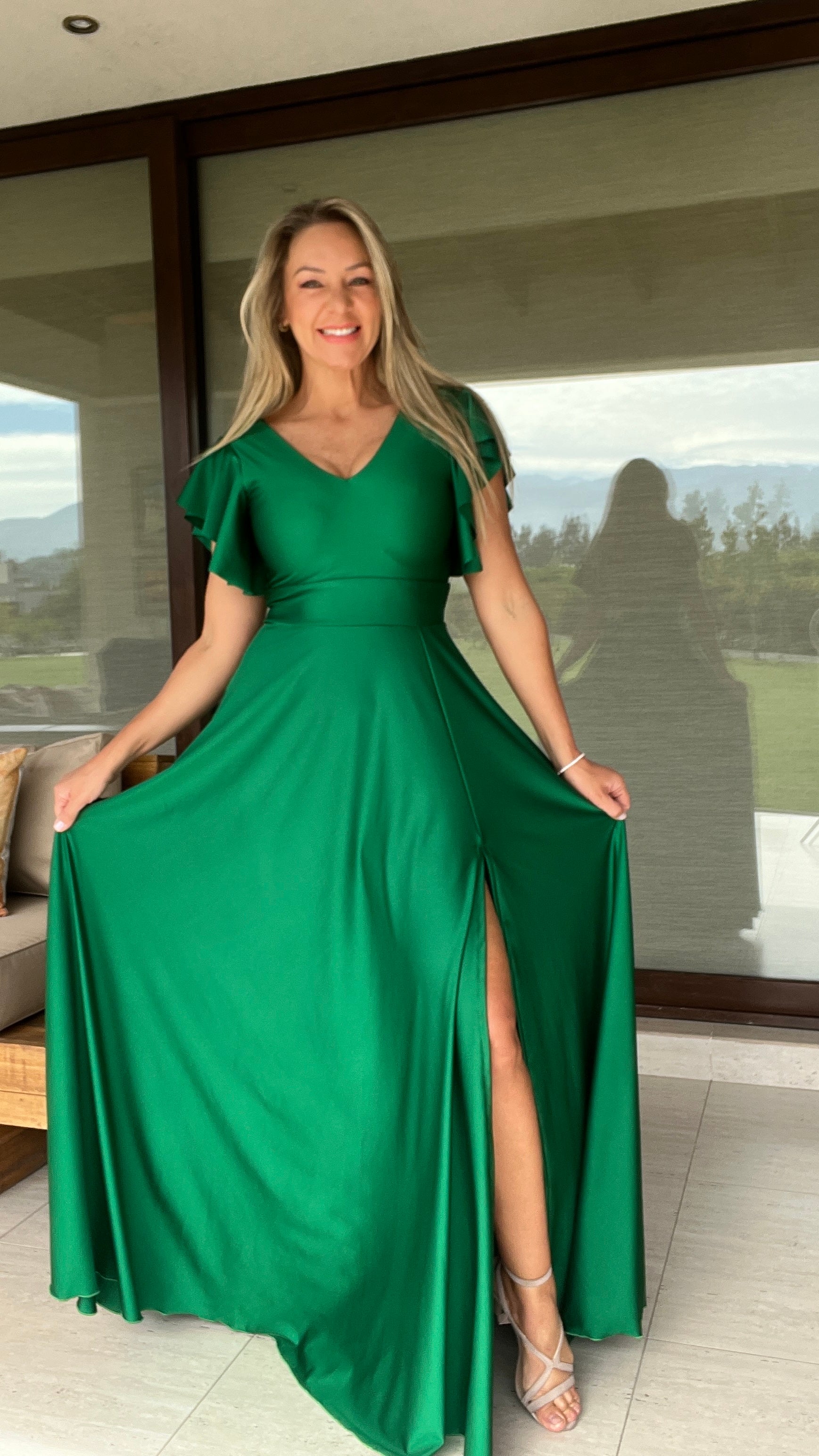 Vestido Lorenza Verde | Vestido de Fiesta Verde 2| Vestido Mujer | Amoramar.cl