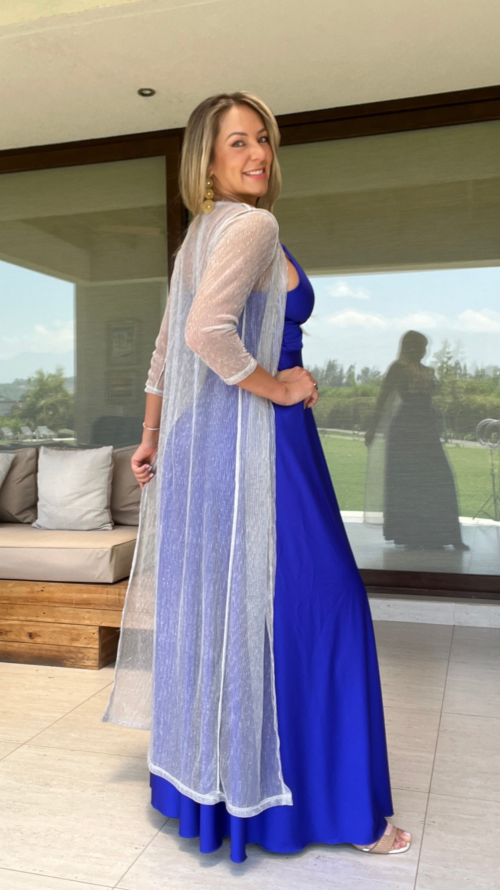 Vestido Amanda Dupont Azul Eléctrico | Vestido Largo Azul | Amoramar.cl 3